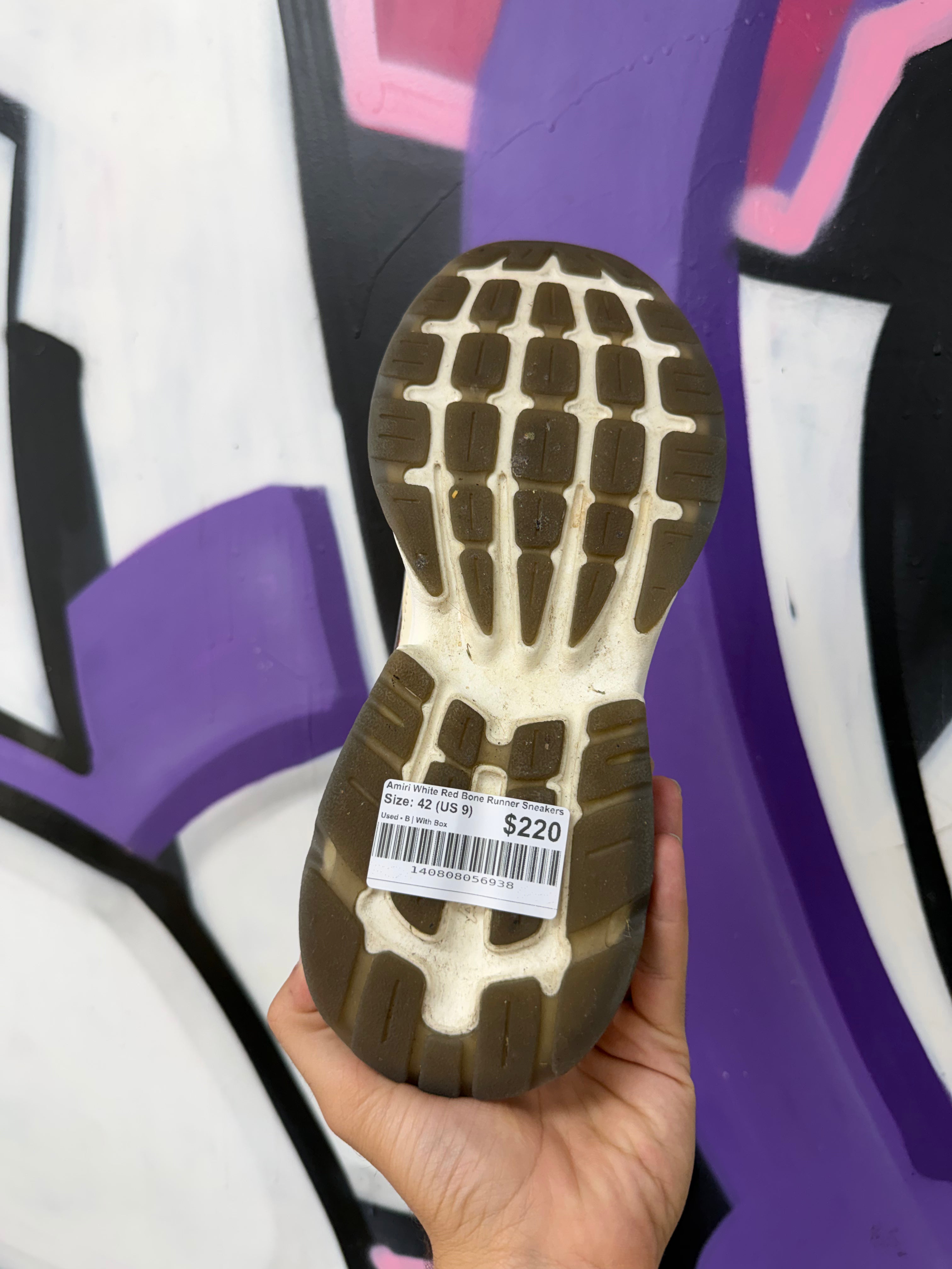 Amiri White Red Bone Runner Sneakers