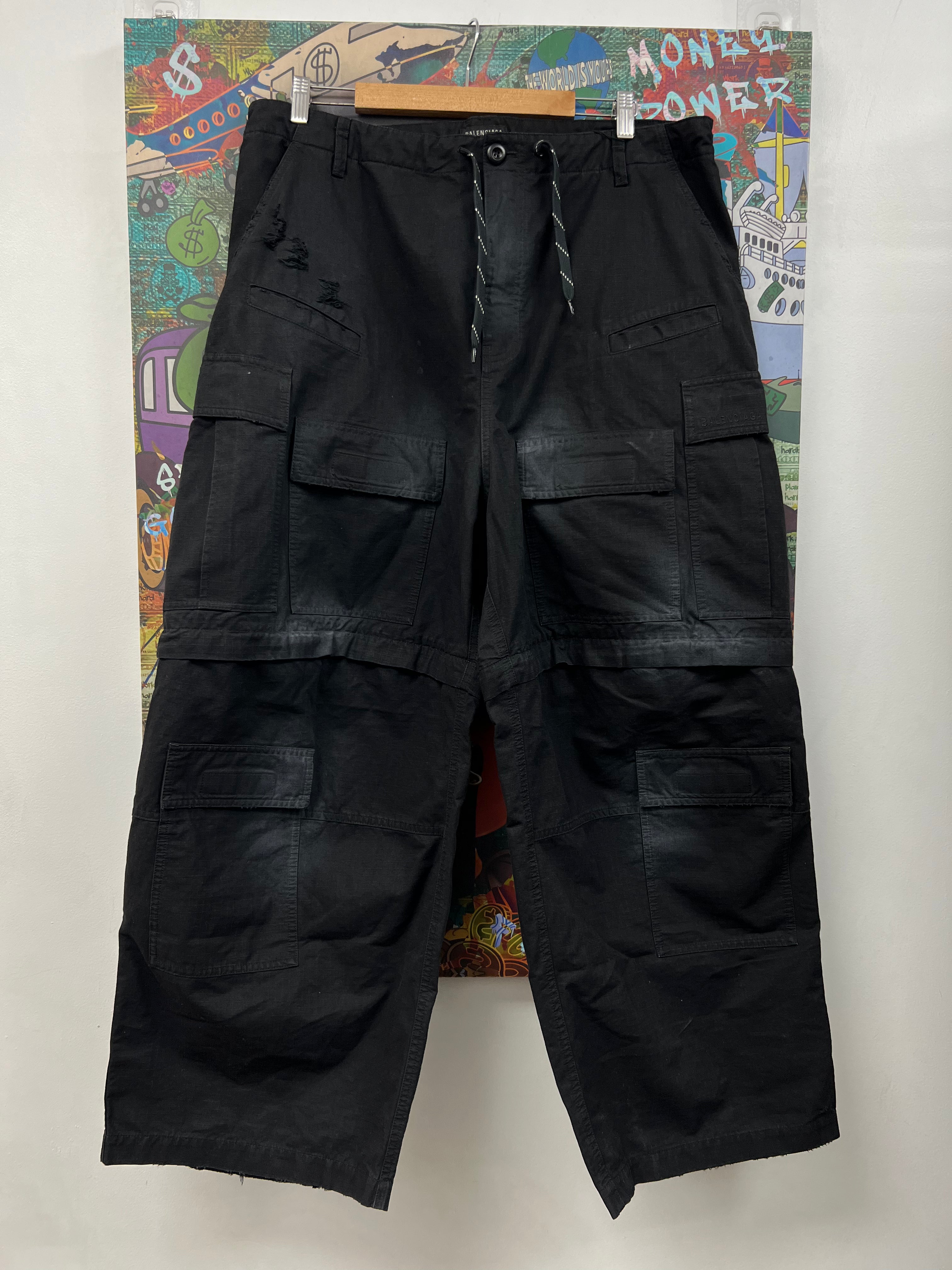 Balenciaga Black Wash Cargo Pants