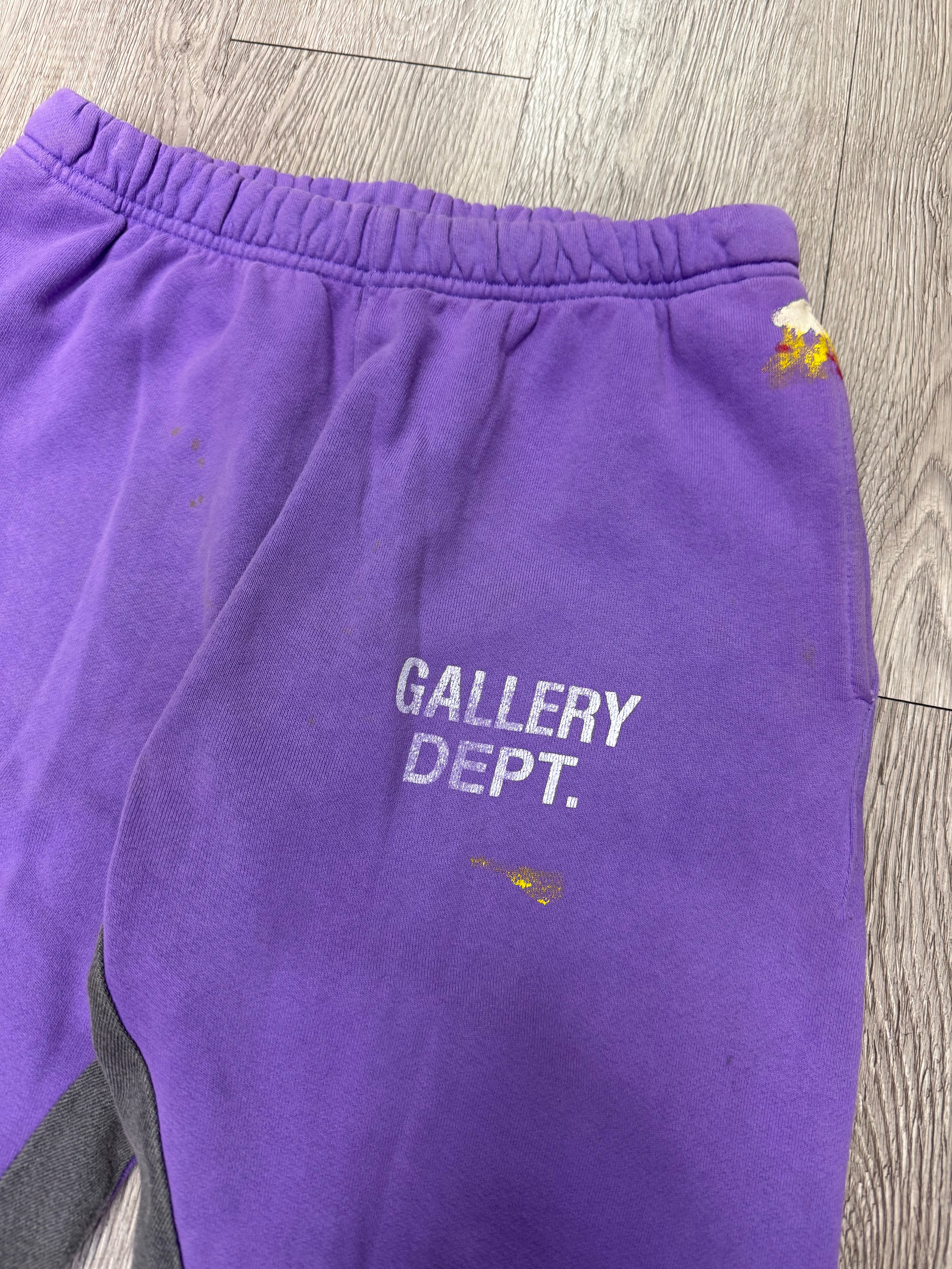 Gallery Dept Purple Paint Splatter Flare Sweats