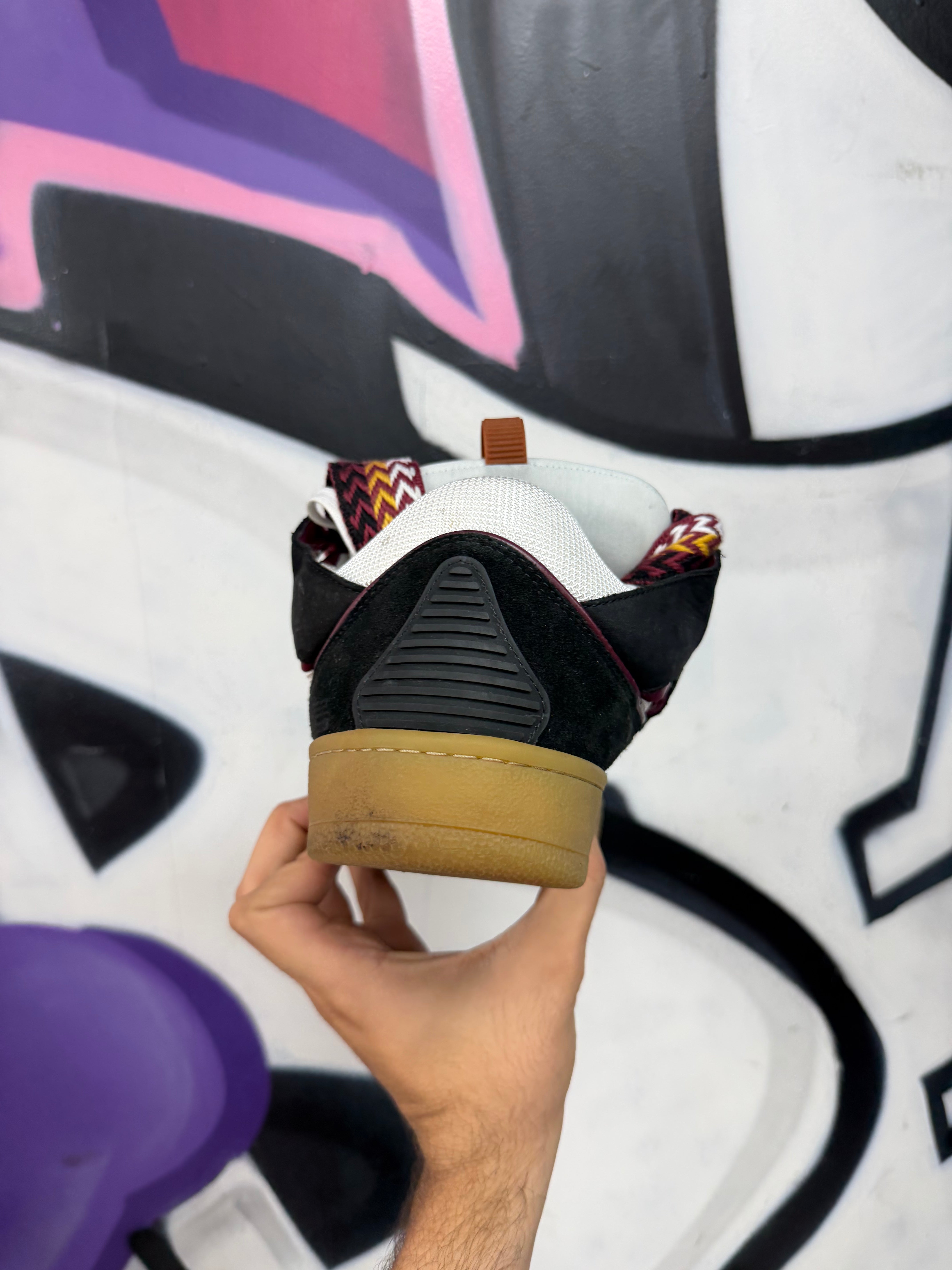 Lanvin Curb Black Maroon Sneakers