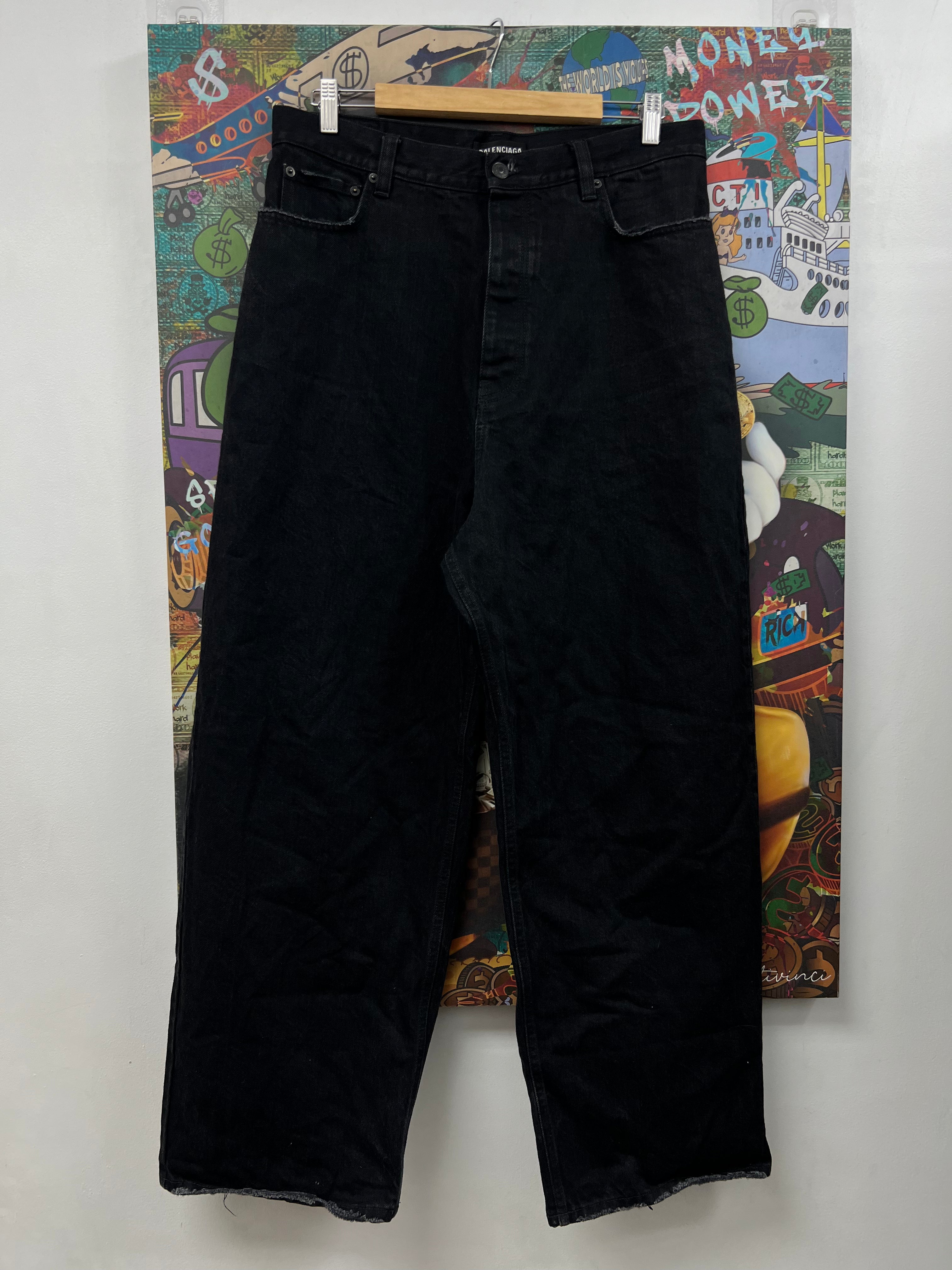 Balenciaga Black Wash Baggy Jeans