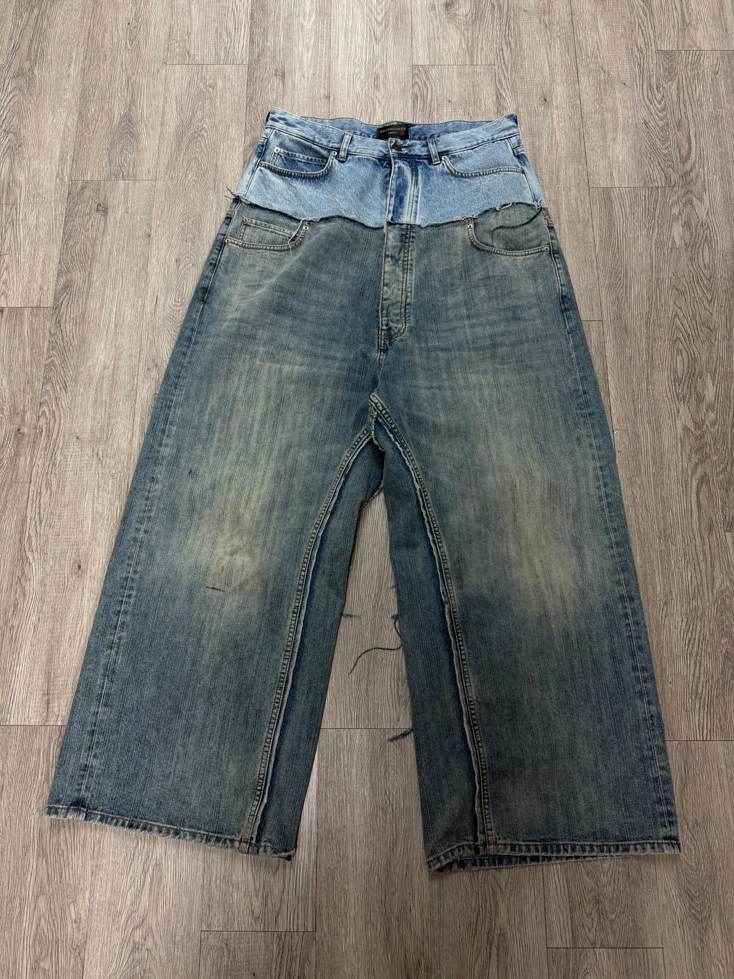 Balenciaga Cut Up Jeans Light Vintage Wash Lightly Worn Large (34)