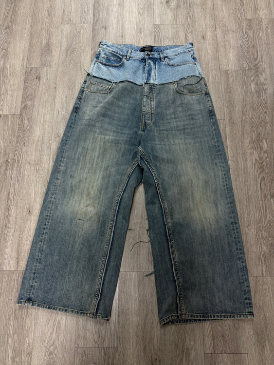Balenciaga Cut Up Jeans Light Vintage Wash Lightly Worn Large (34)