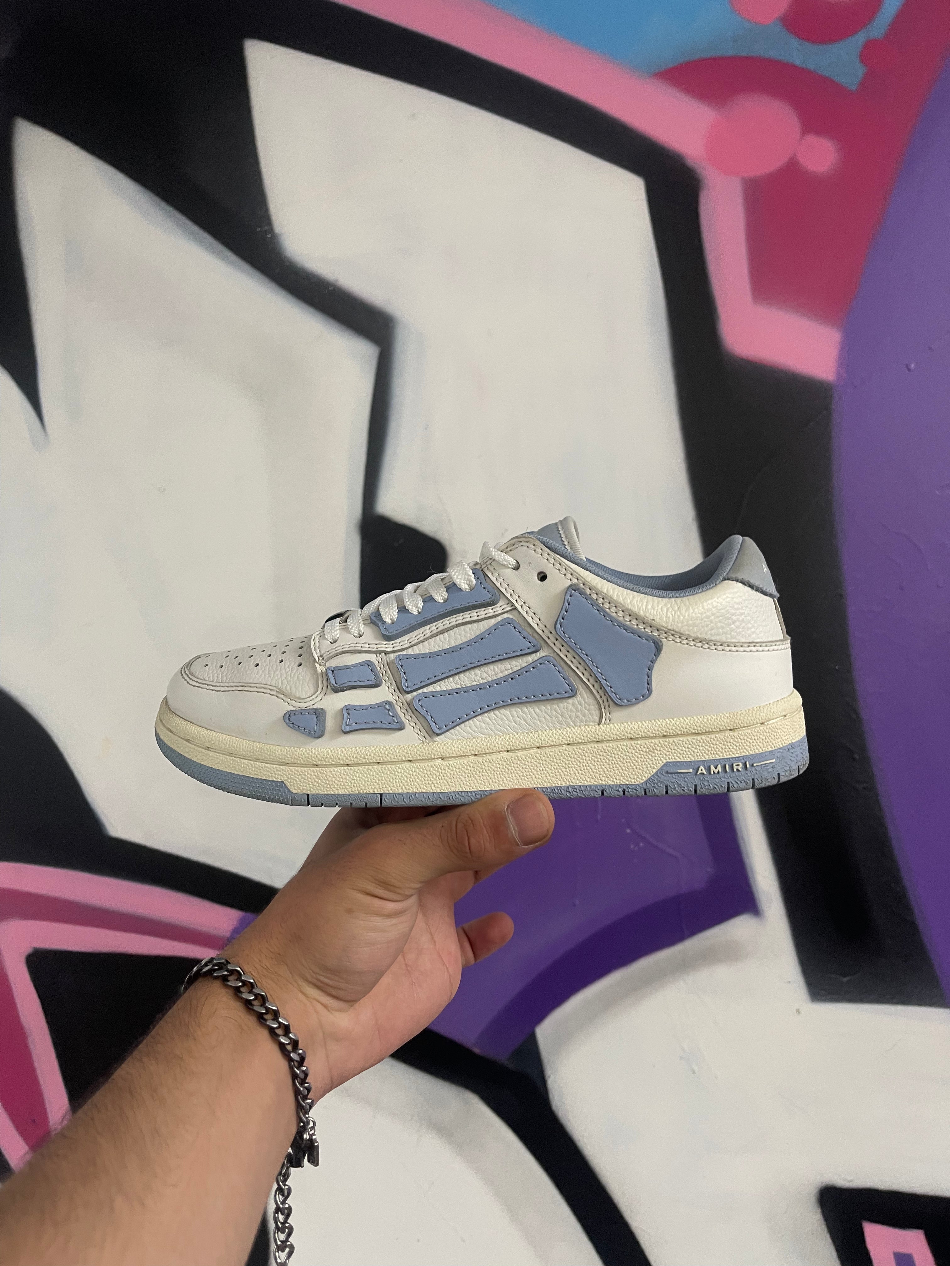 Amiri Baby Blue Skel-Top Low Sneakers