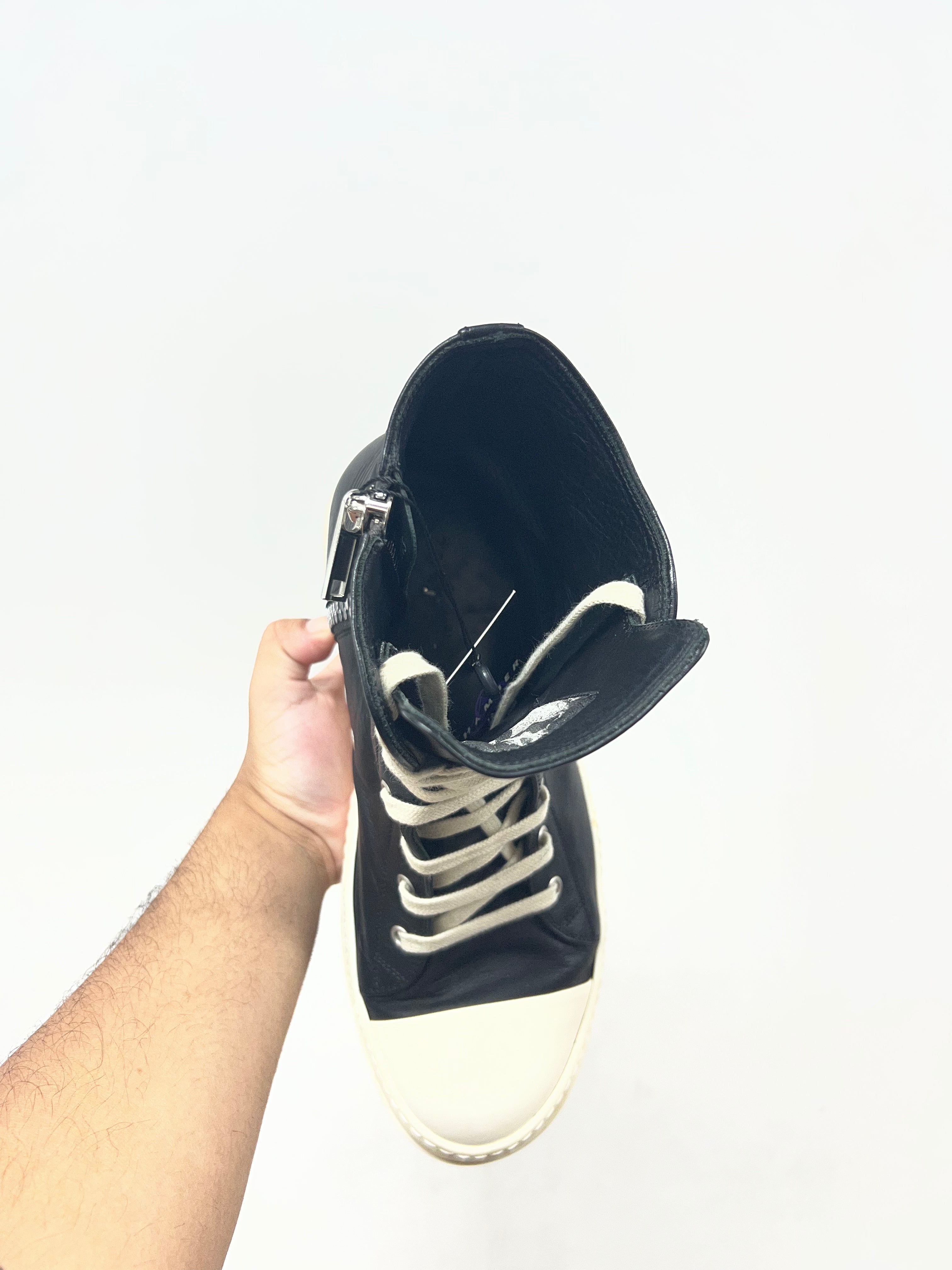 Rick Owens Black Milk Mainline Ramone High Sneakers