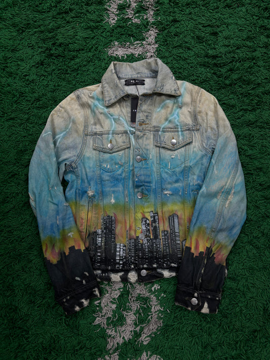 Amiri Denim Jacket Light Wash Dragon Used Small