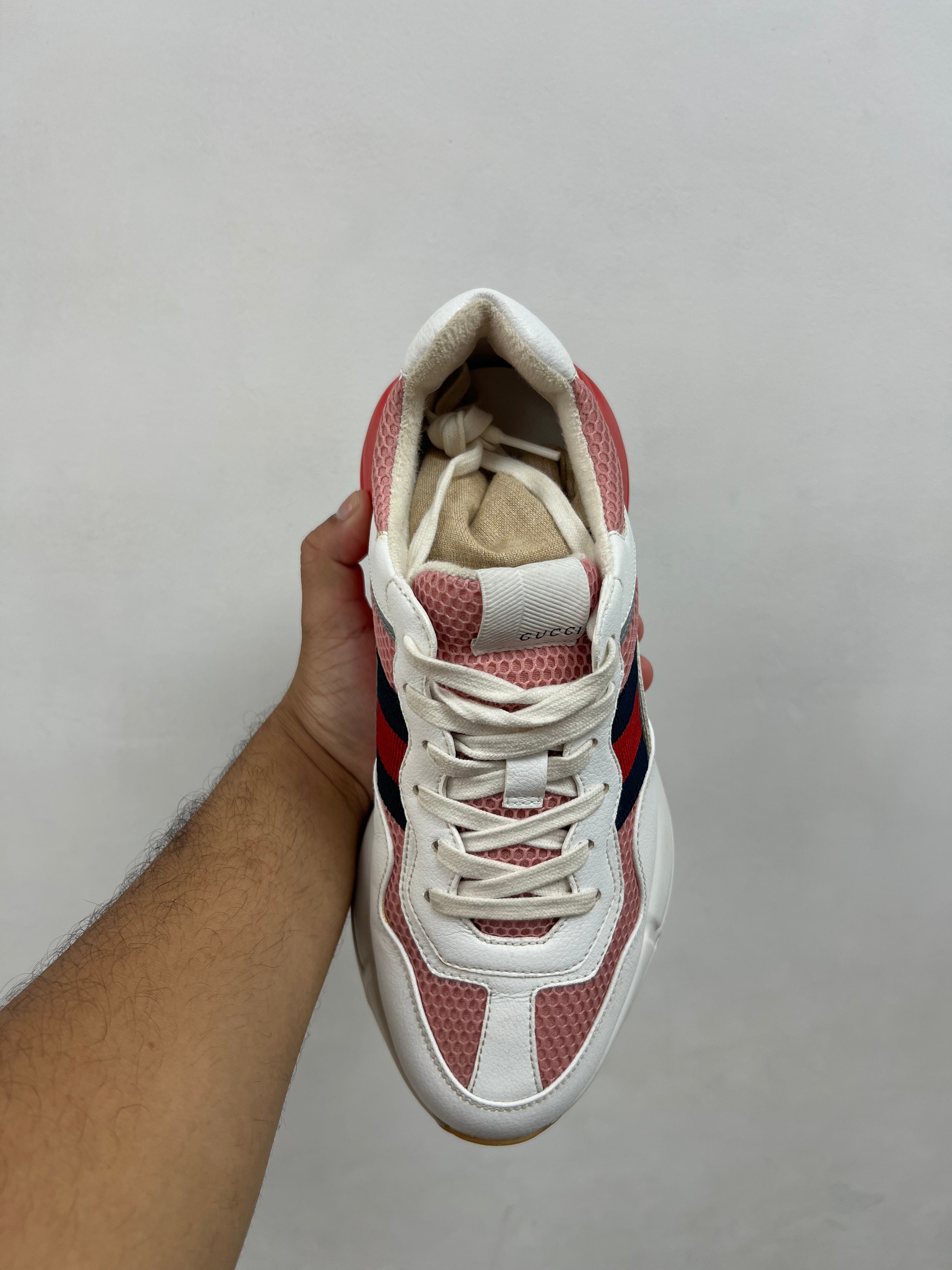 Gucci Pink Red Rython Sneakers