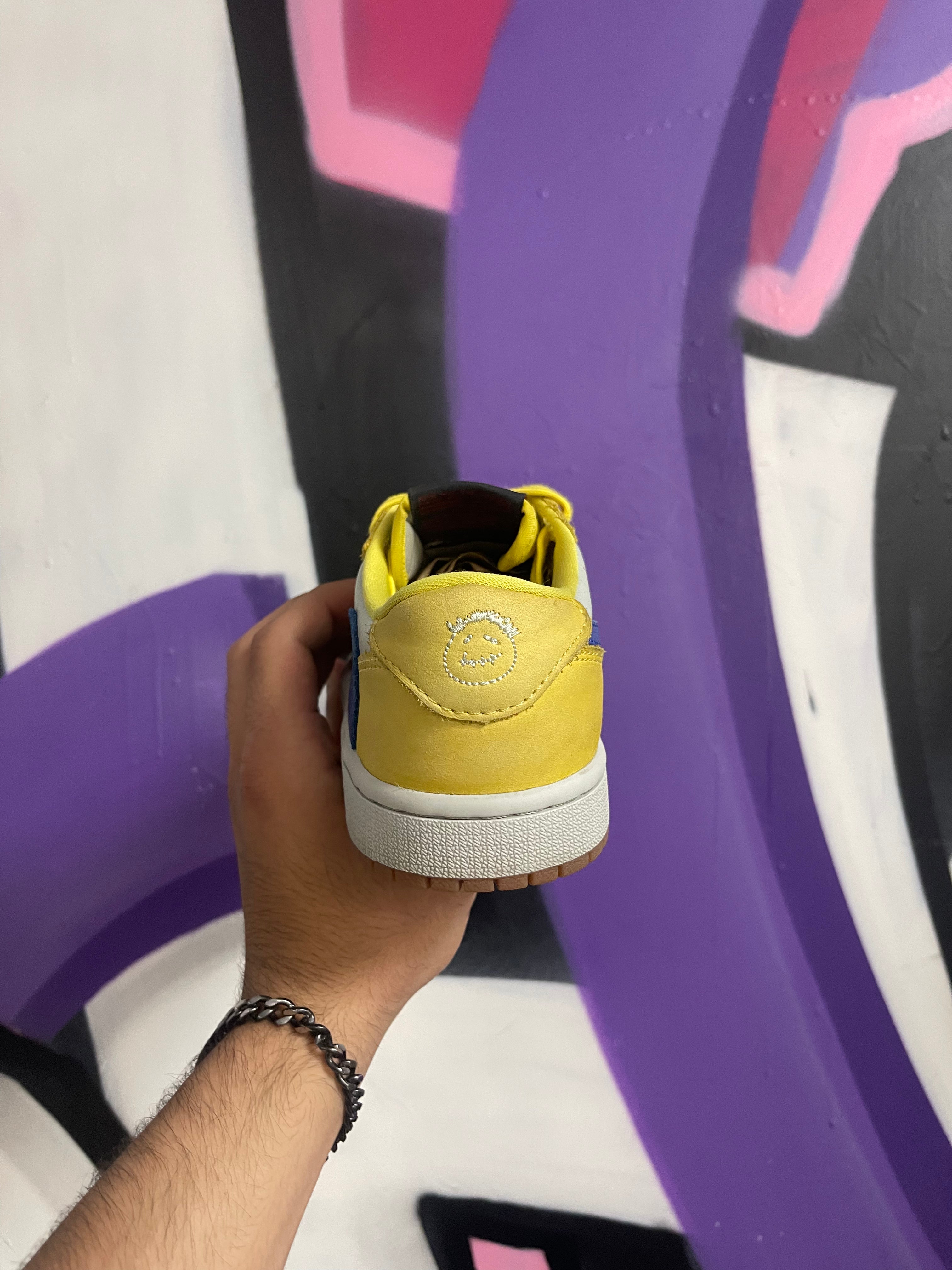 Jordan 1 Low Travis Scott Canary Sneakers