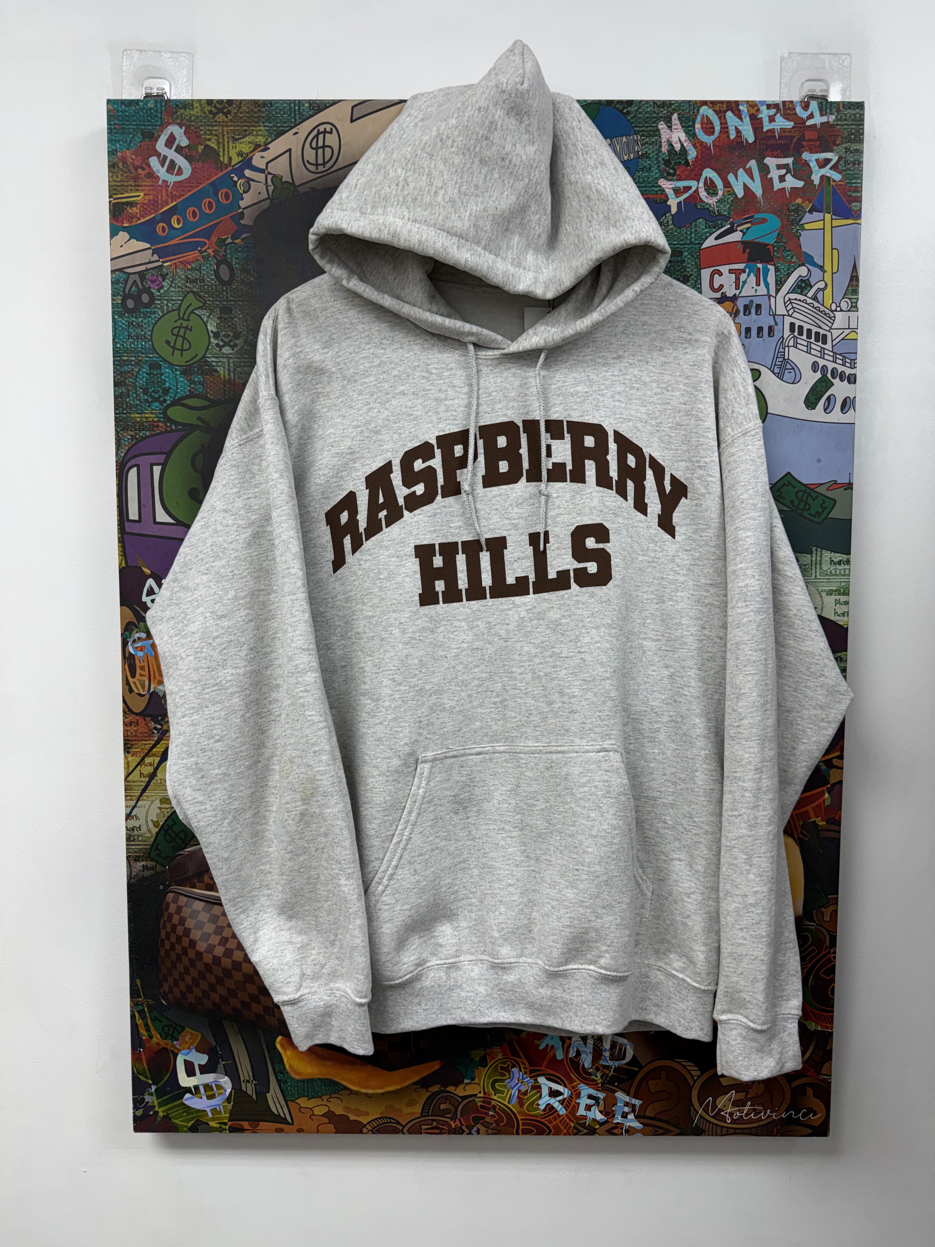 Rasberry Hills Grey Brown Chest Hoodie