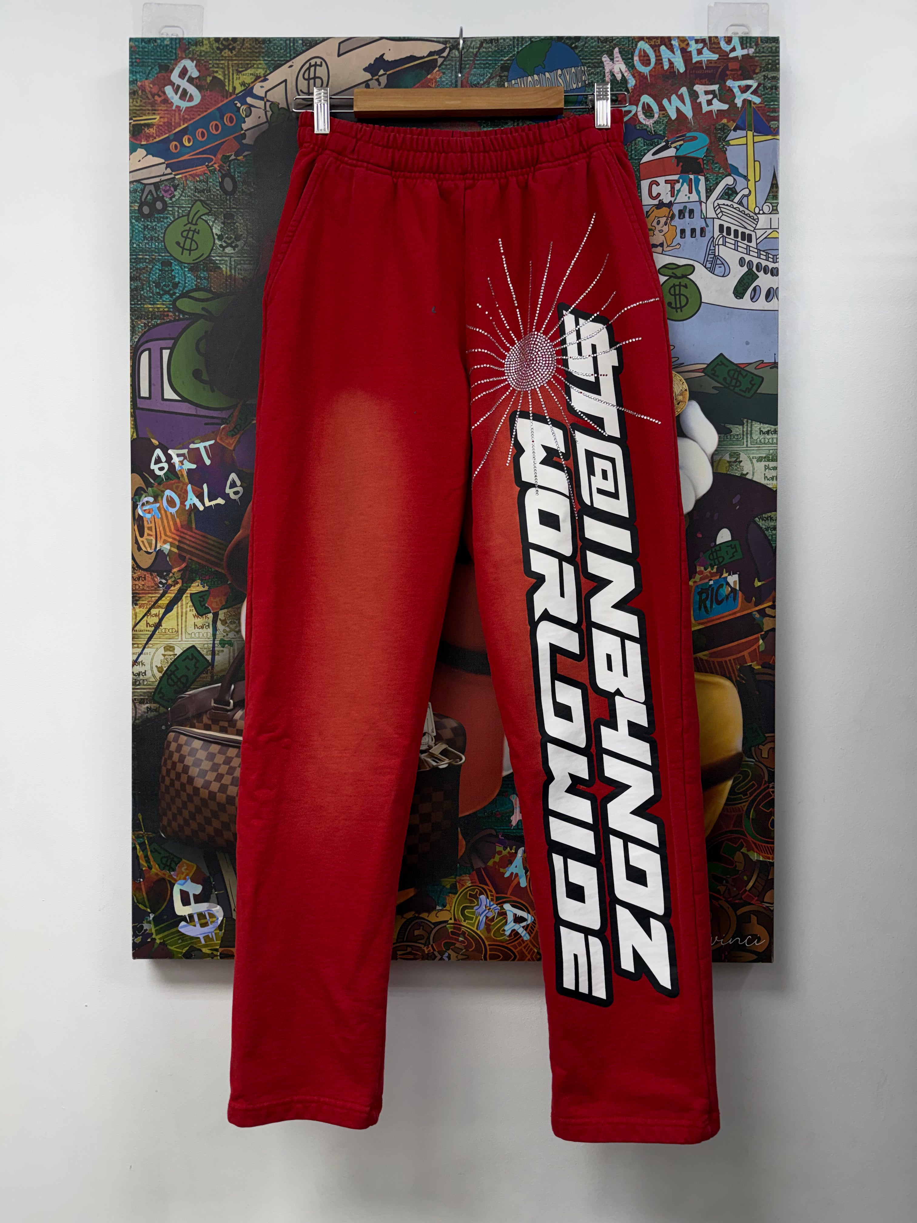 SB Studios Red Rhinestone Sweats