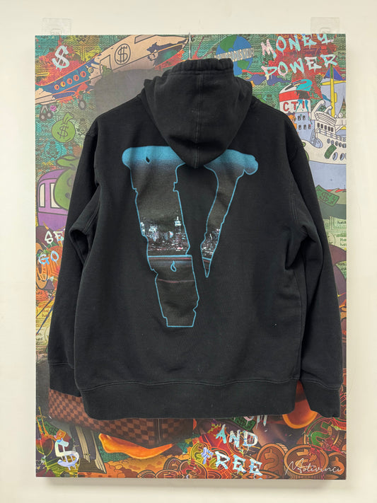 Vlone Pop Smoke Hoodie Black Blue Used Large N/A