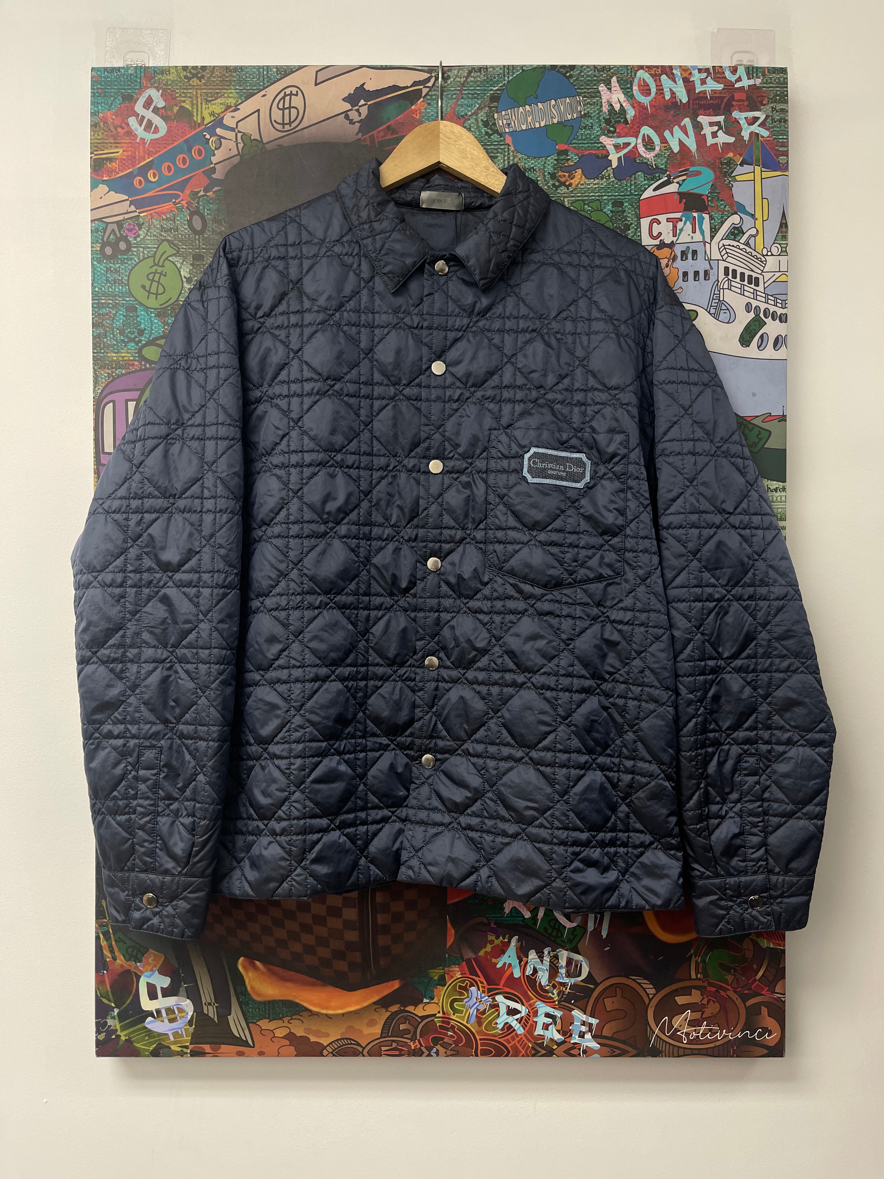 Dior Oblique Puffer Jacket Navy Used 52 (XL) N/A
