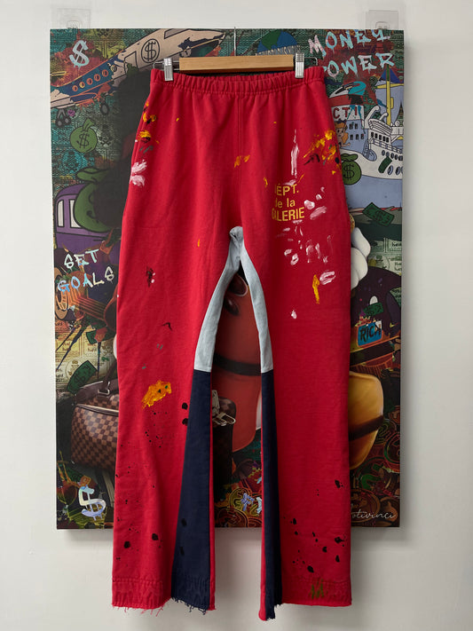 Gallery Dept Flare Sweats Red Splatter Used