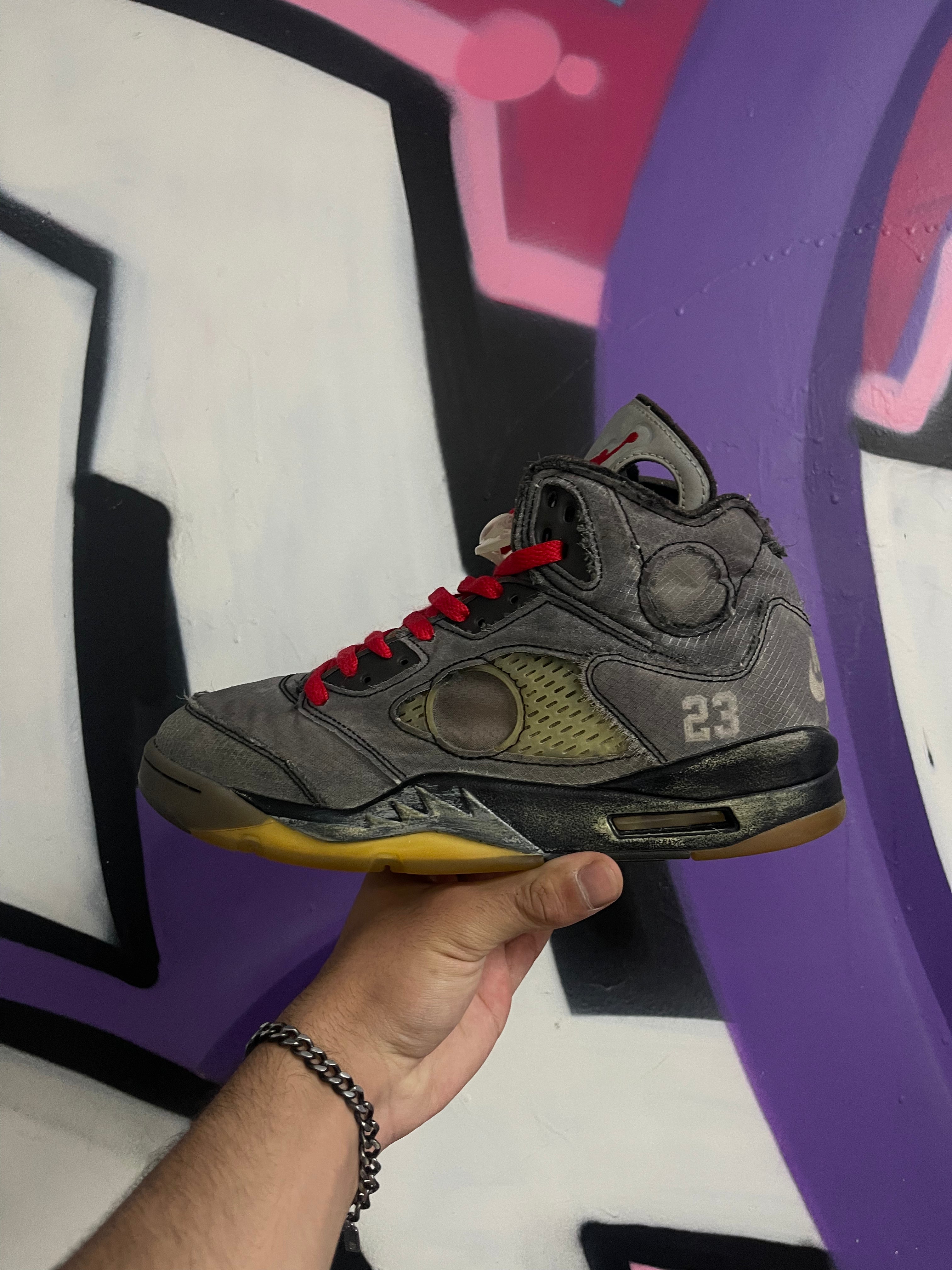 Jordan 5 Off White Muslin Sneakers