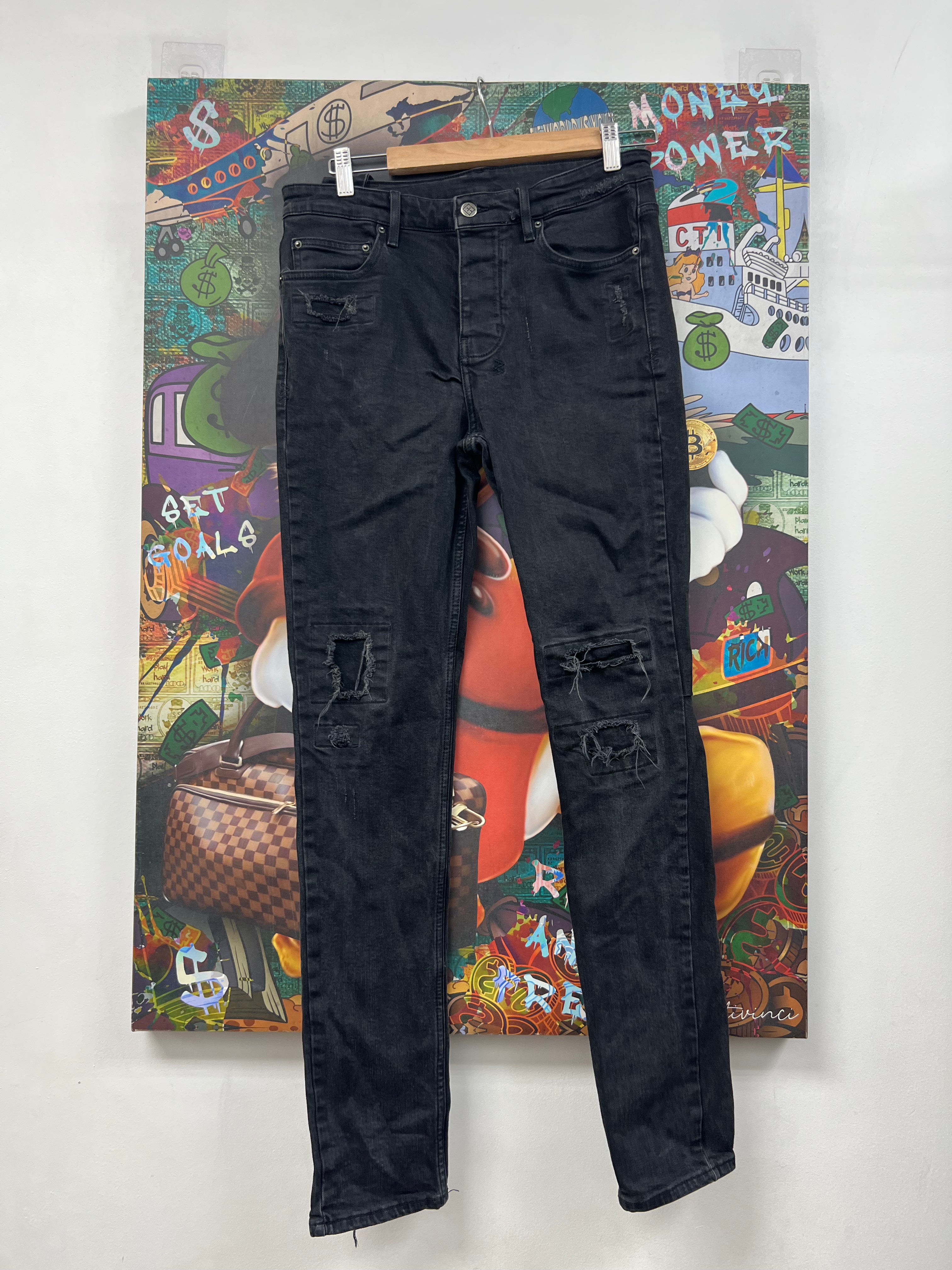 Ksubi Black Wash Patchwork Jeans