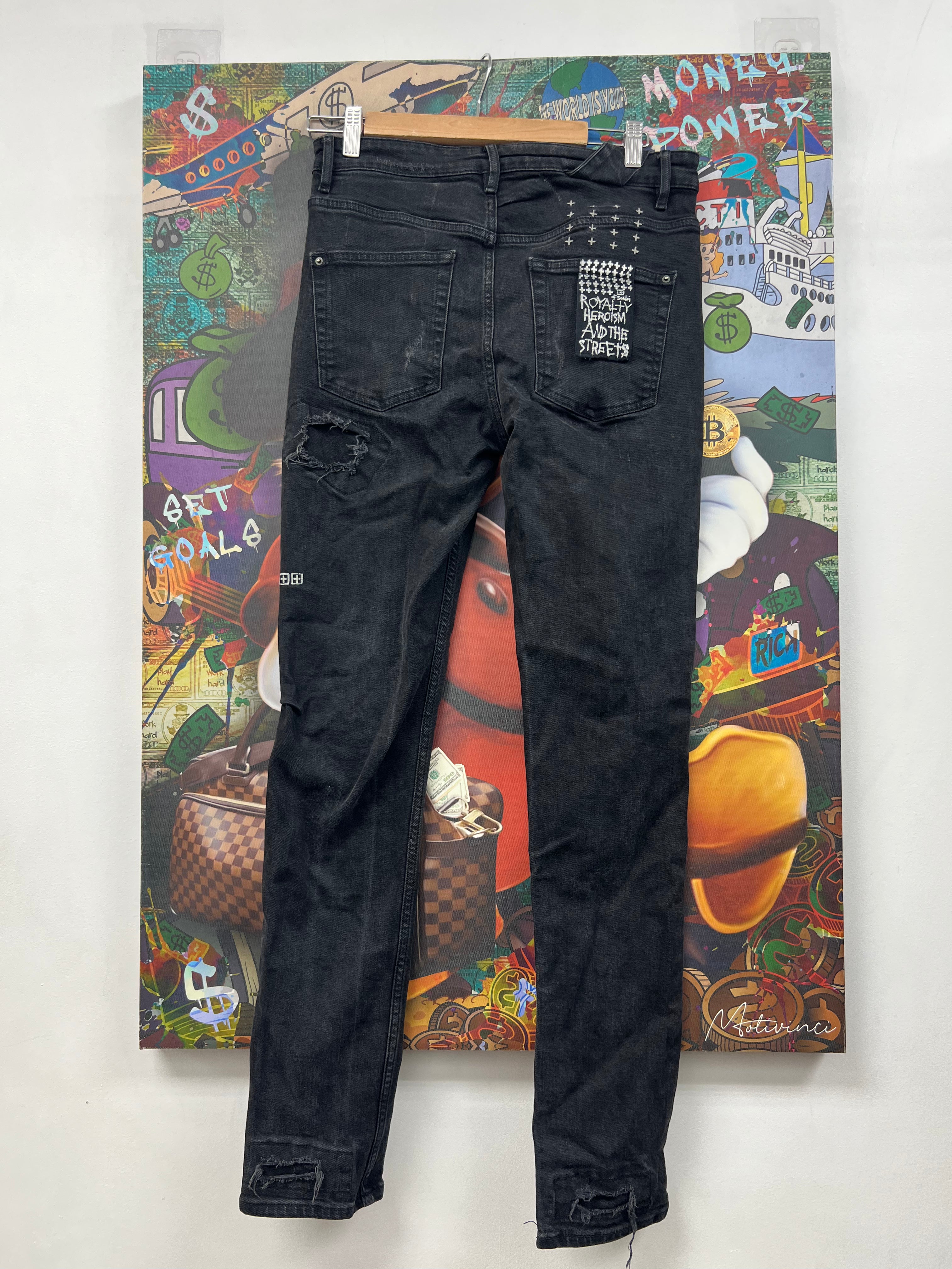 Ksubi Black Wash Patchwork Jeans
