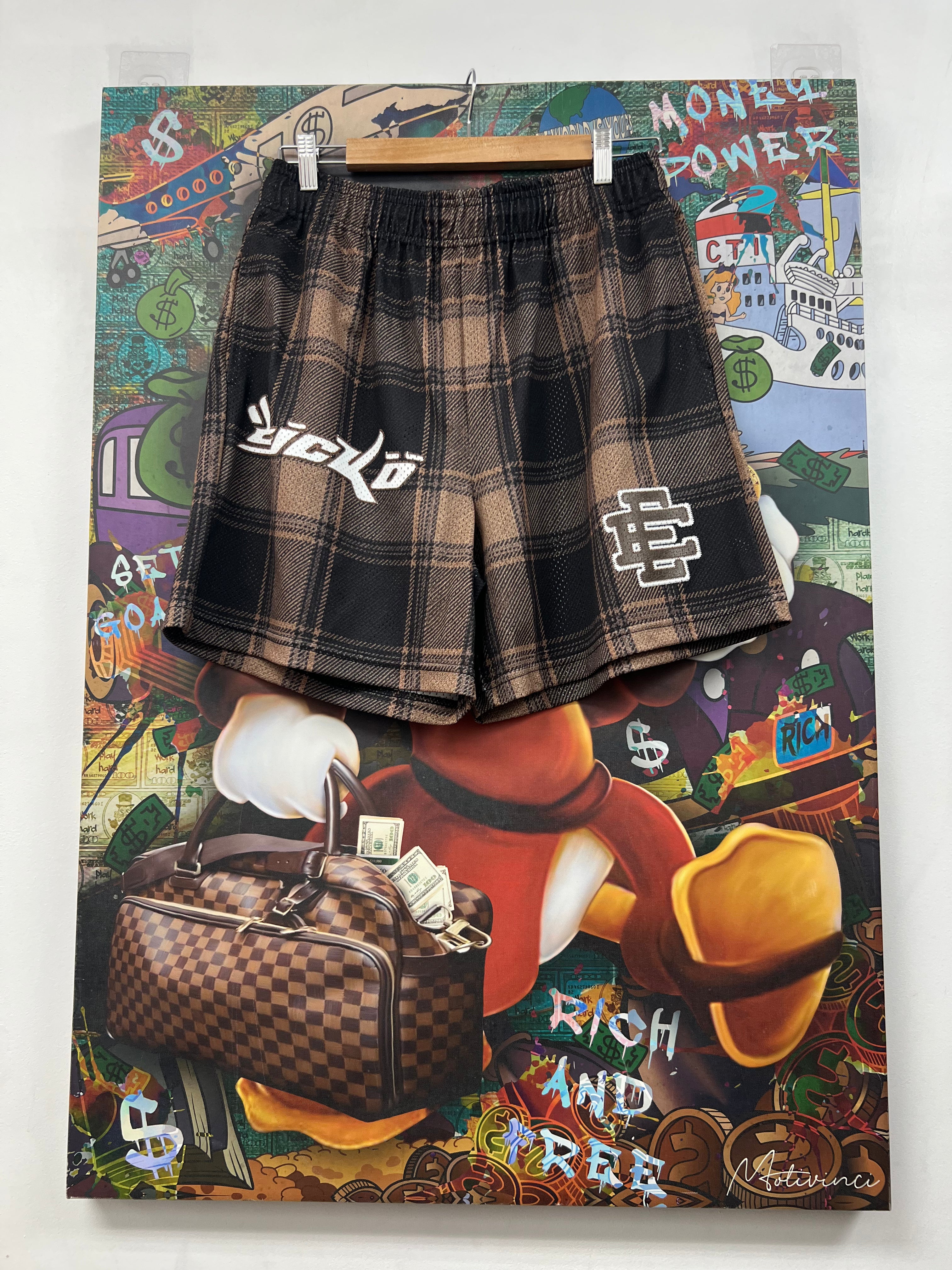 Eric Emanuel x Sicko Brown Logo Shorts