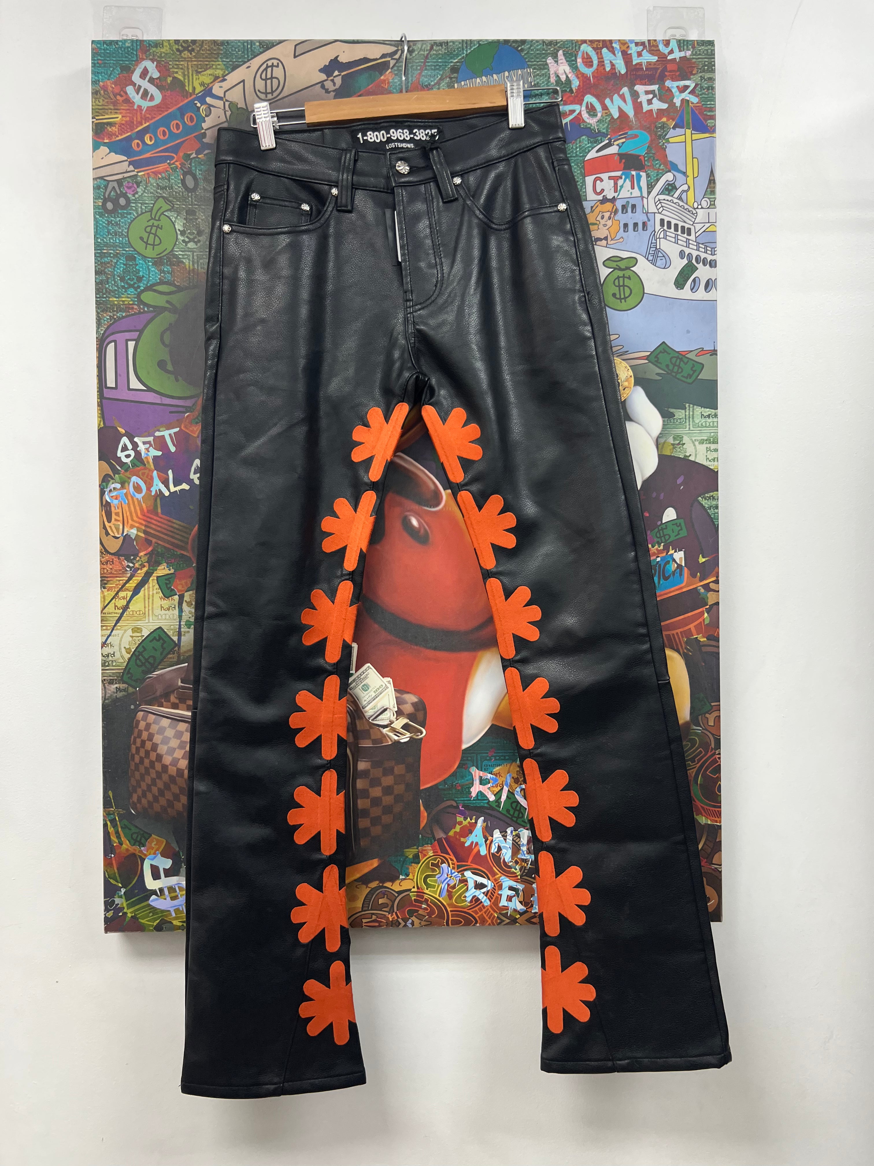 LOST SHDWS Leather Orange Jeans