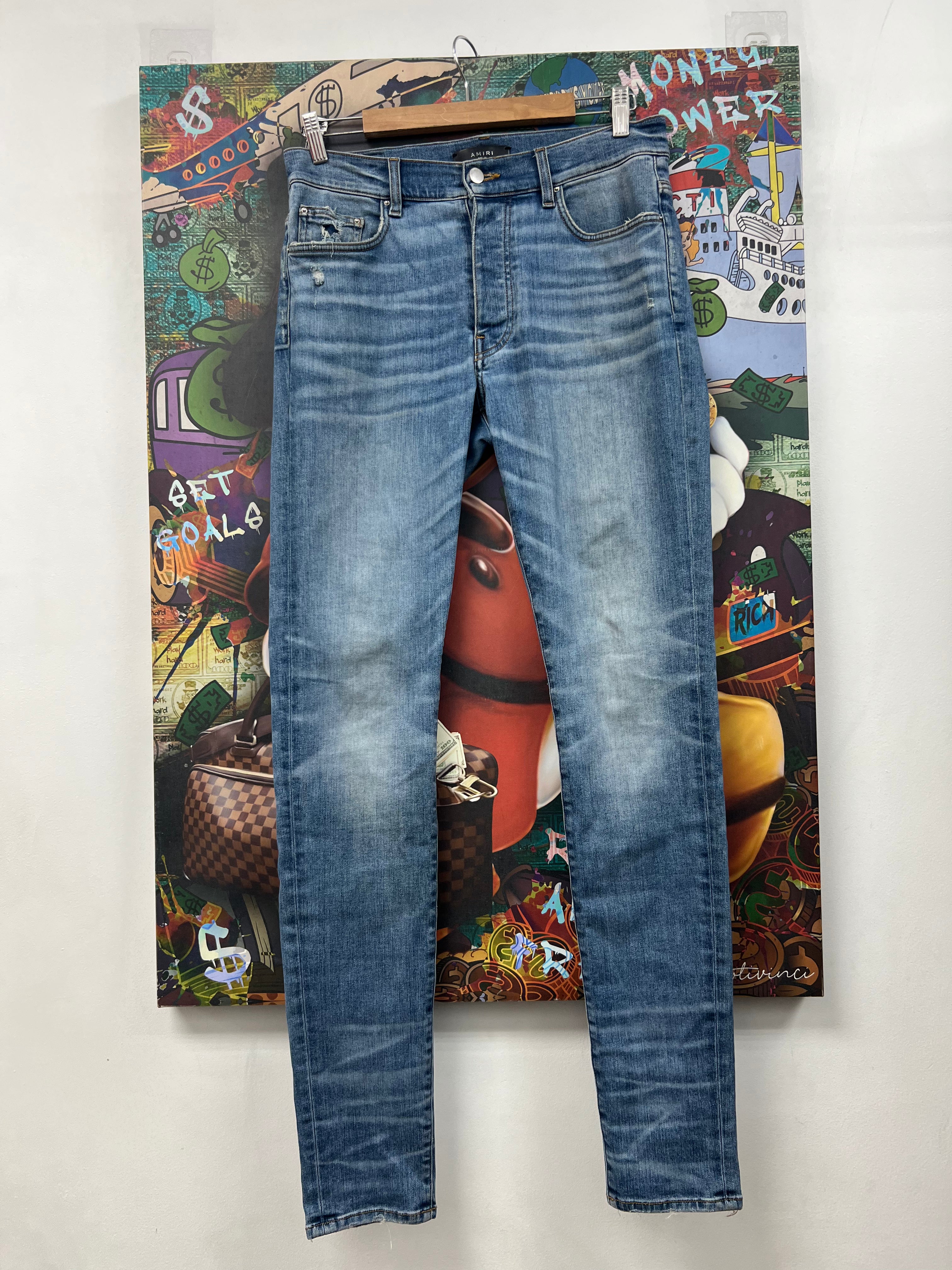 Amiri Light Wash Plain Thrasher Jeans
