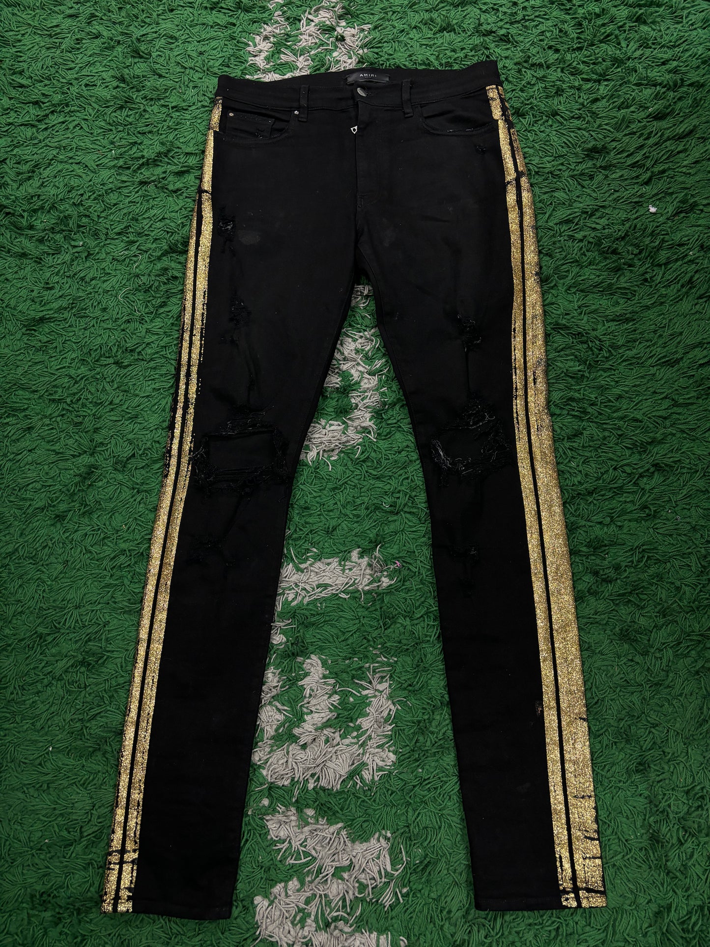 Amiri Jeans gold Stripe Used 34