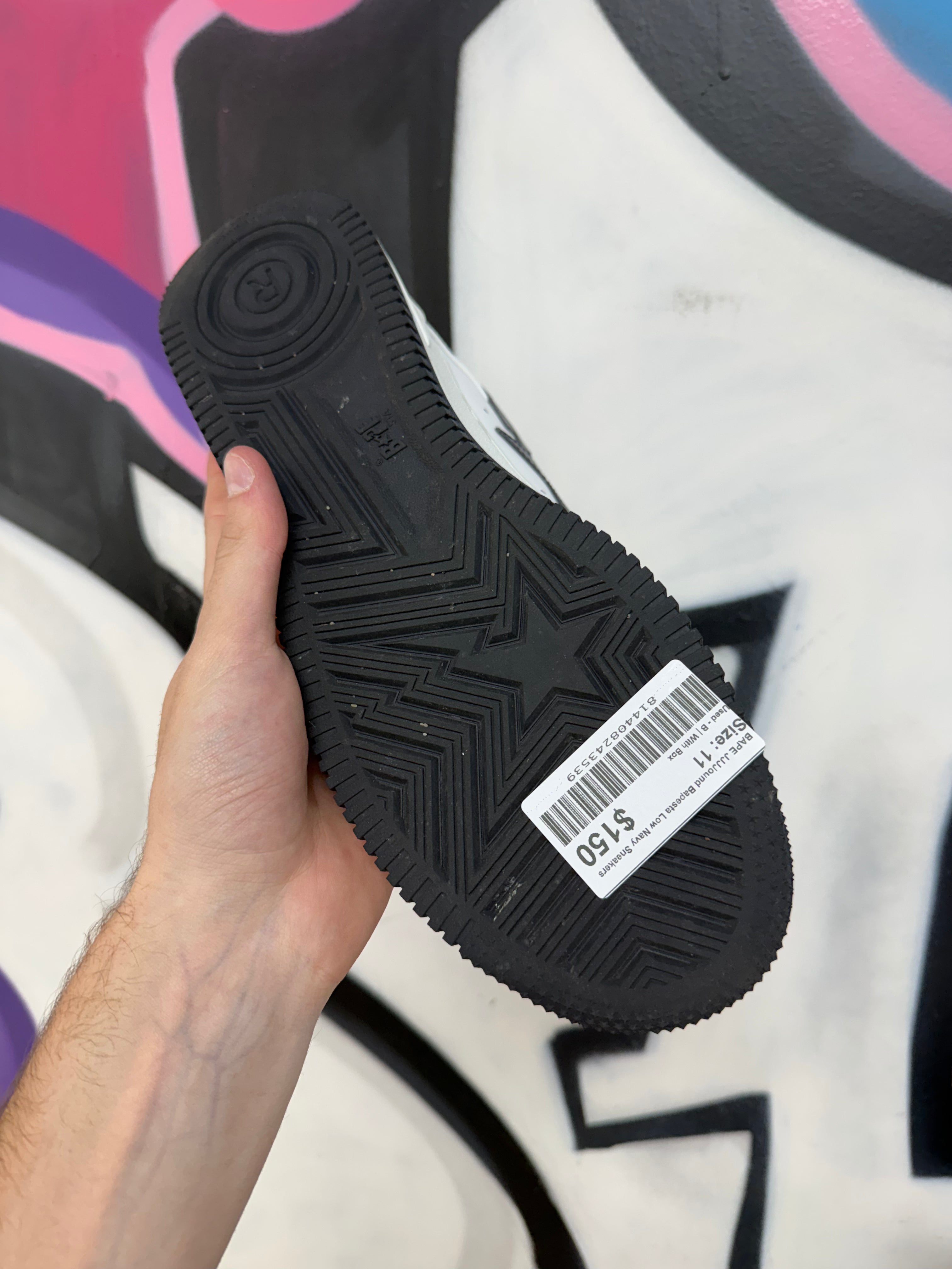 BAPE JJJJound Bapesta Low Navy Sneakers