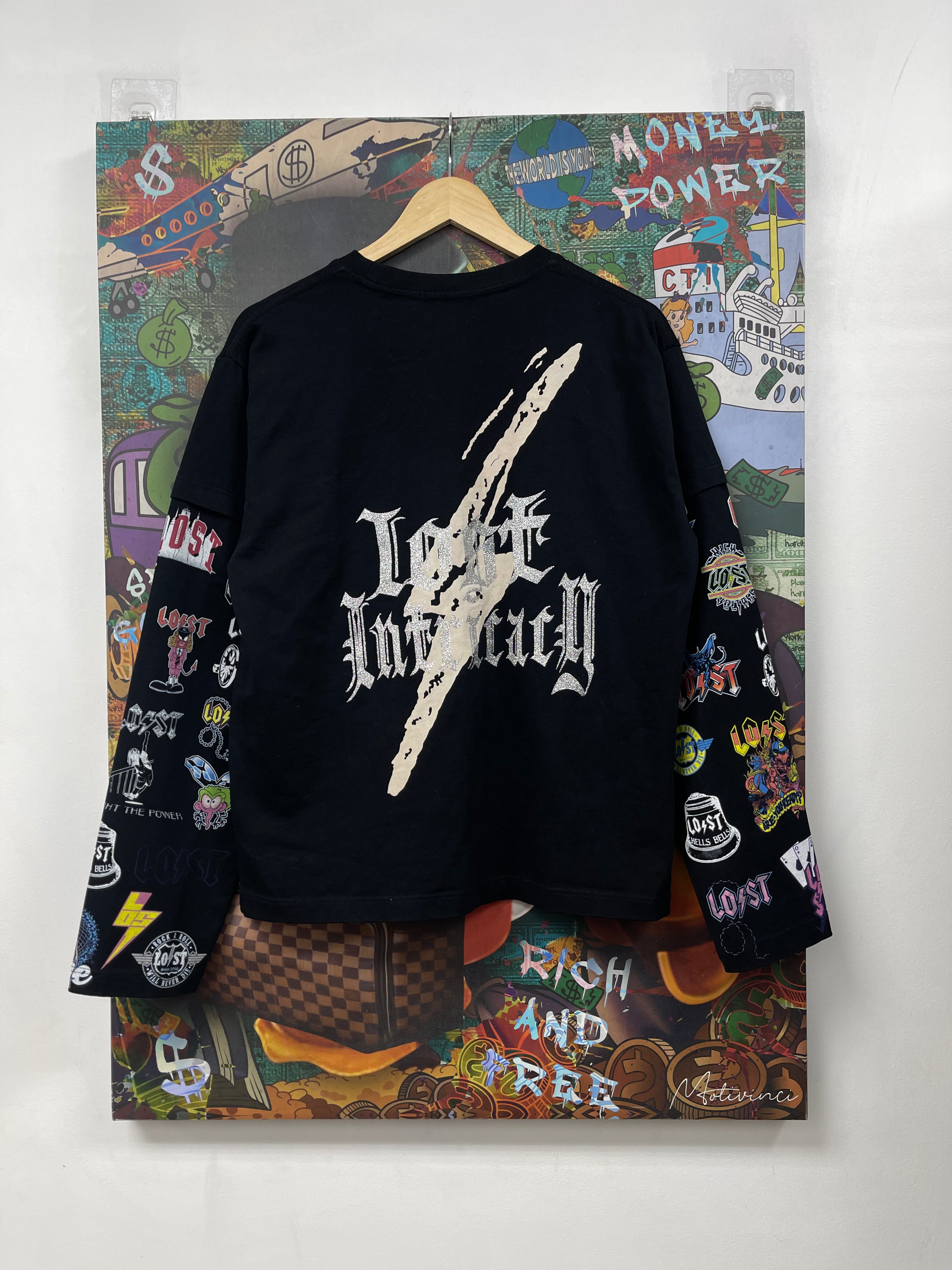 Lost Intricacy Black Multi Logo Long Sleeve