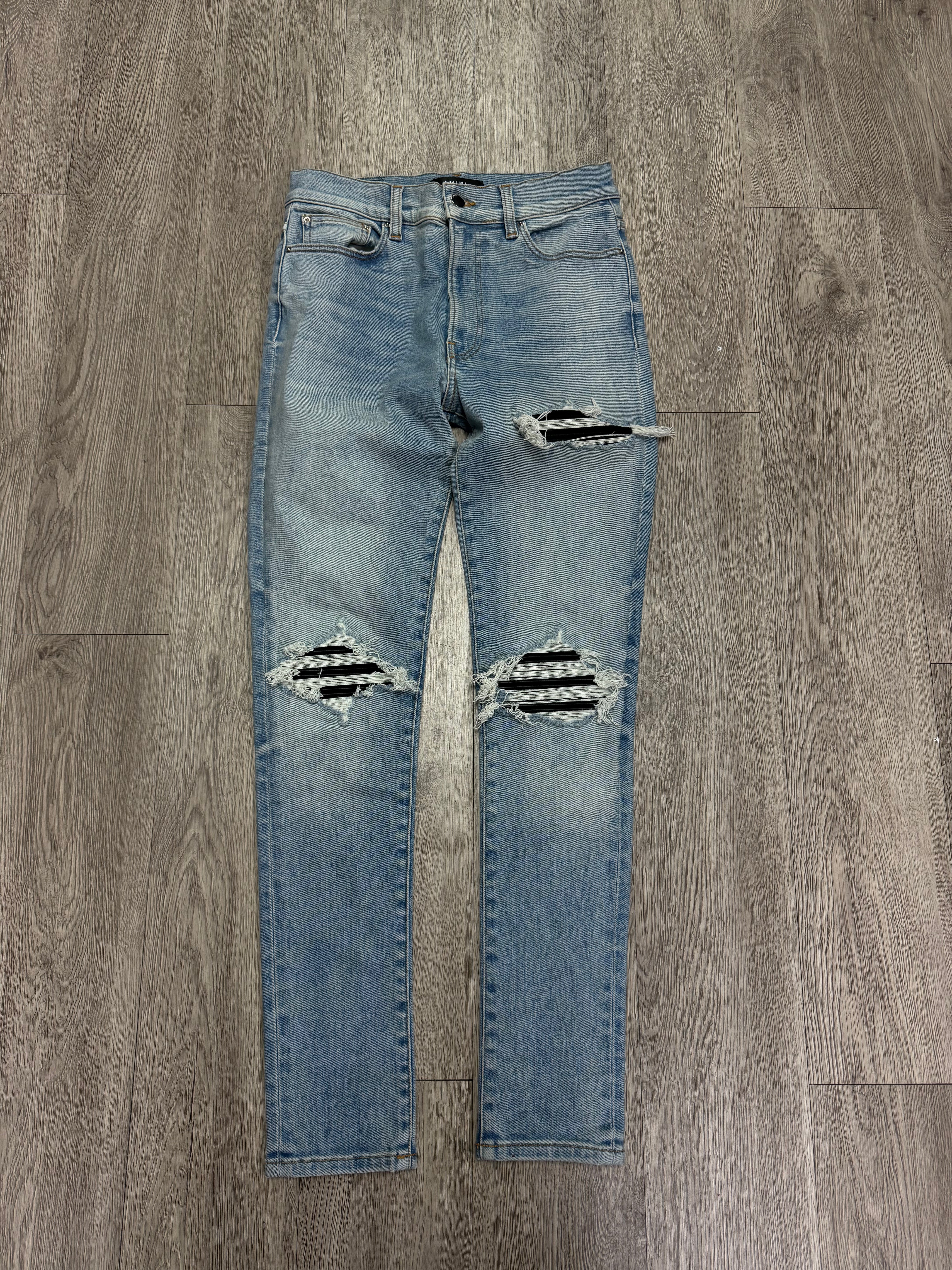 Amiri MX1 Light Wash Black Patch (Women's) Jeans