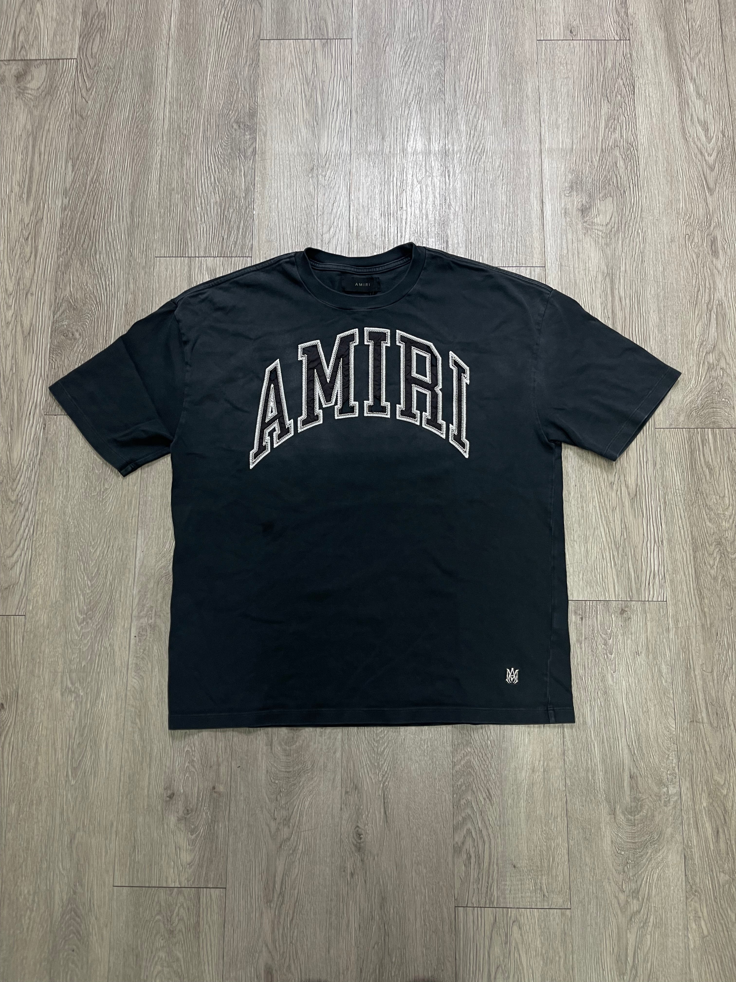 Amiri Black Wash Arc Logo Tee