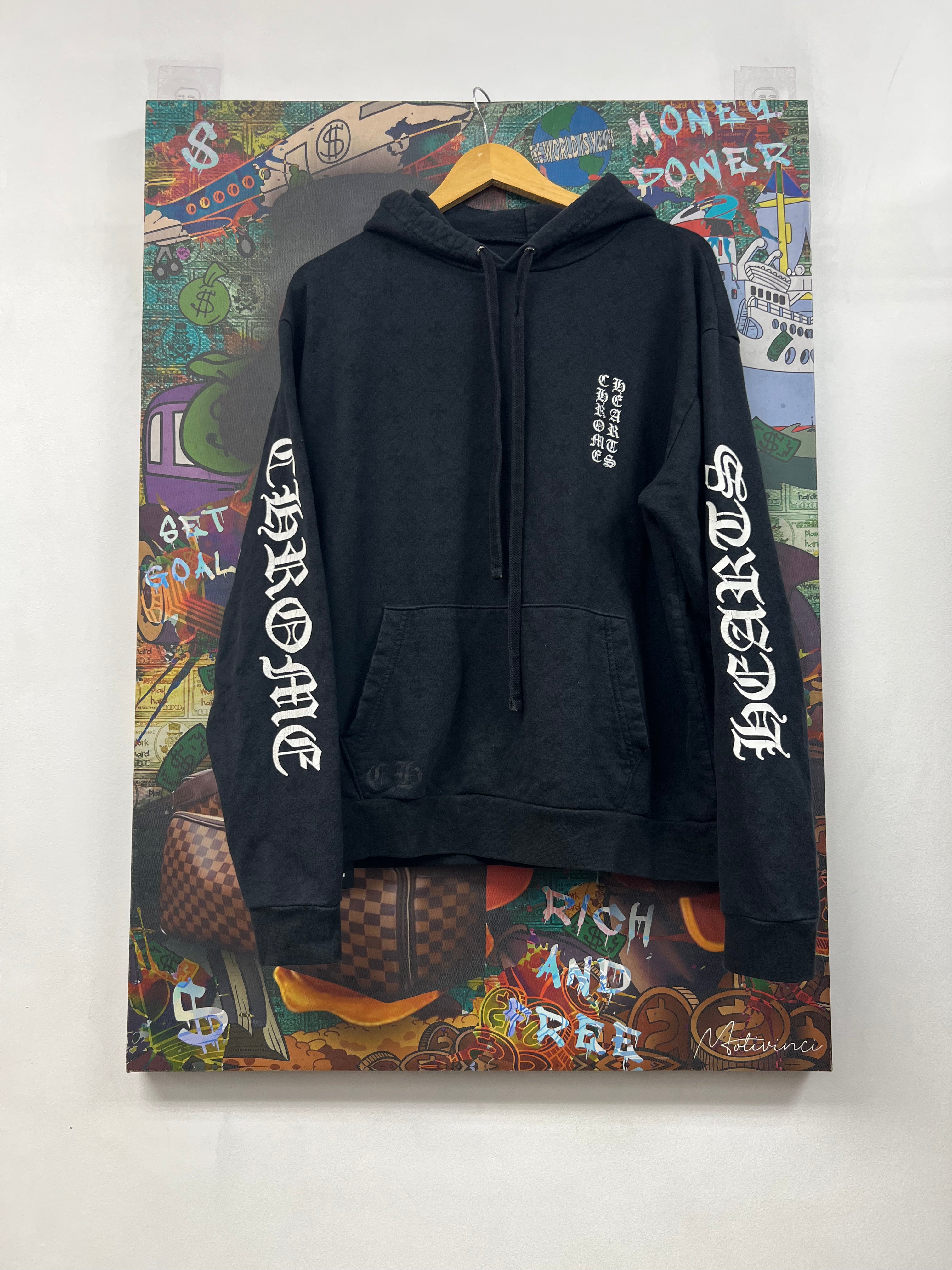 Chrome  Hearts Black Plus Monogram Horseshoe Hoodie