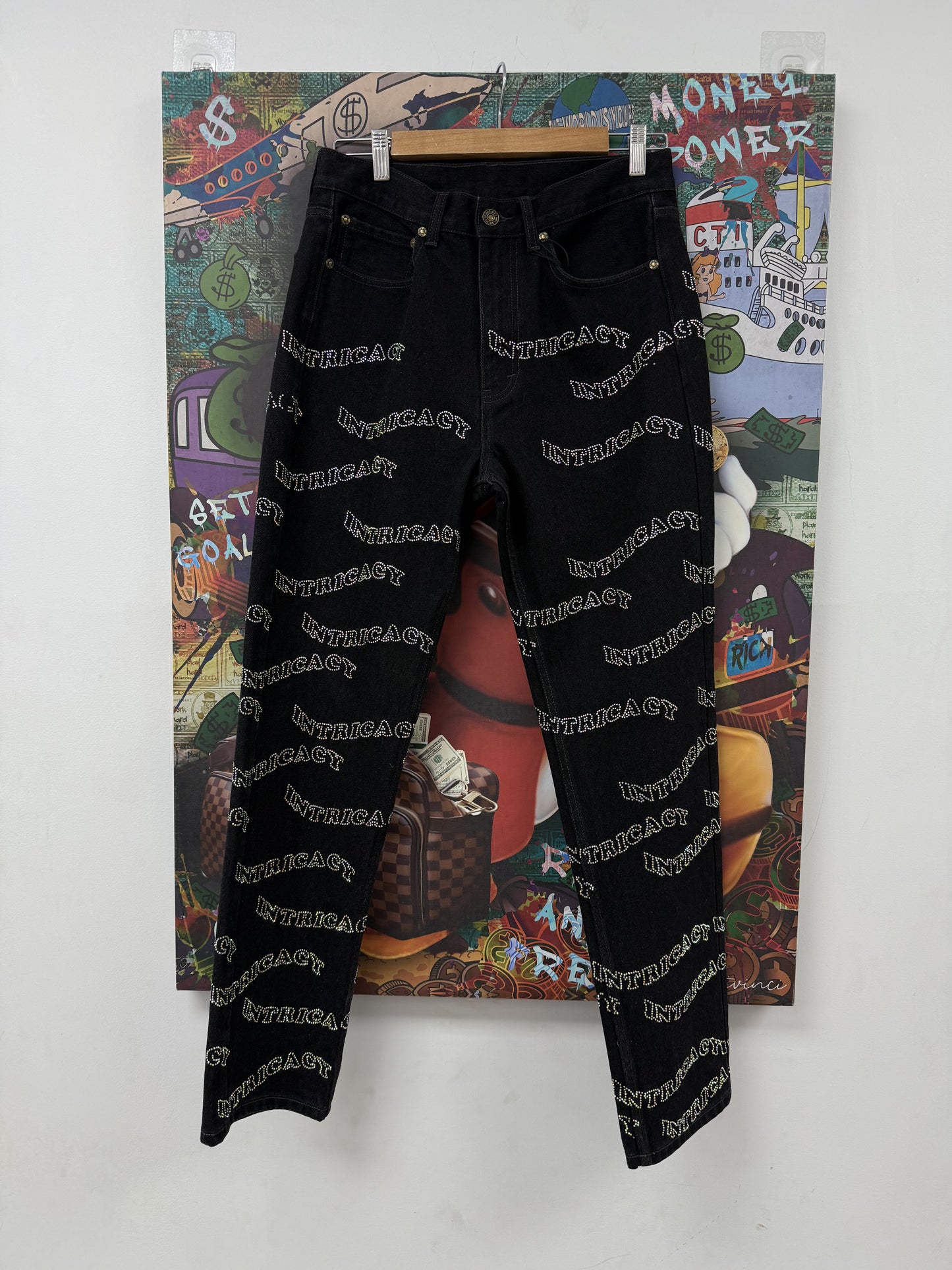 Lost Rhinestone Jeans Black Used 30 N/A