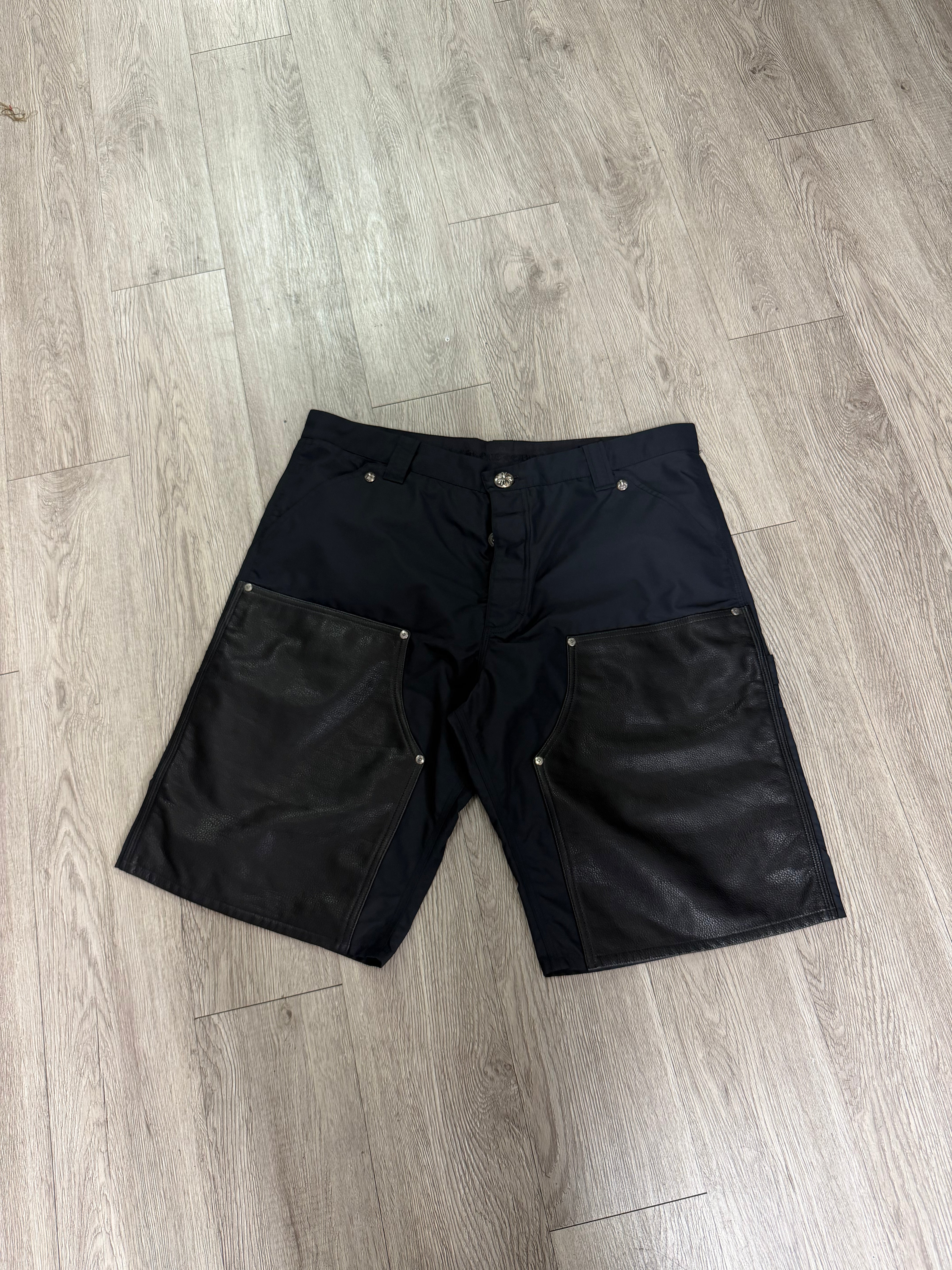 Chrome Hearts Black Nylon Double Knee Carpenter Shorts