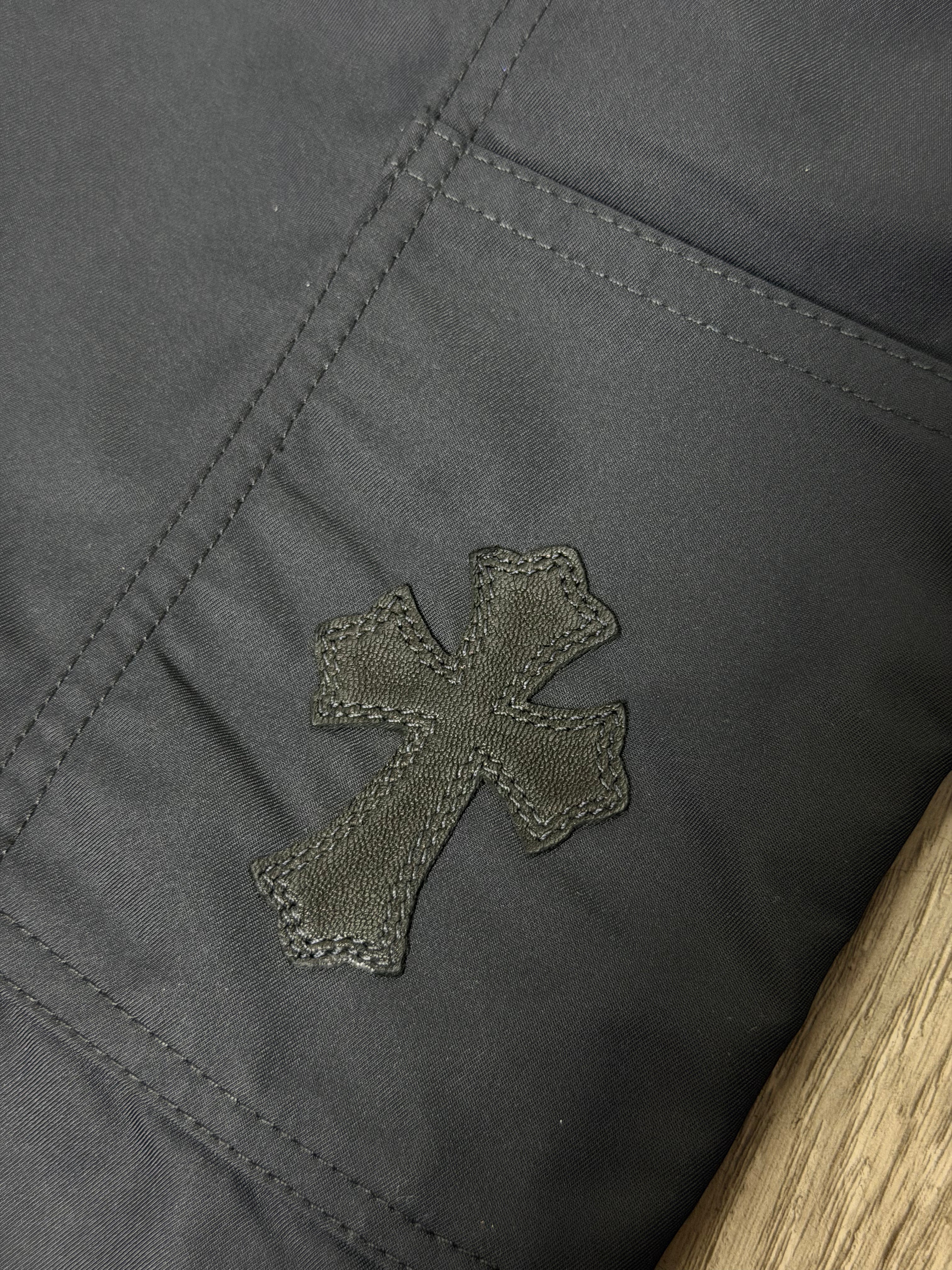 Chrome Hearts Black Nylon Double Knee Carpenter Shorts