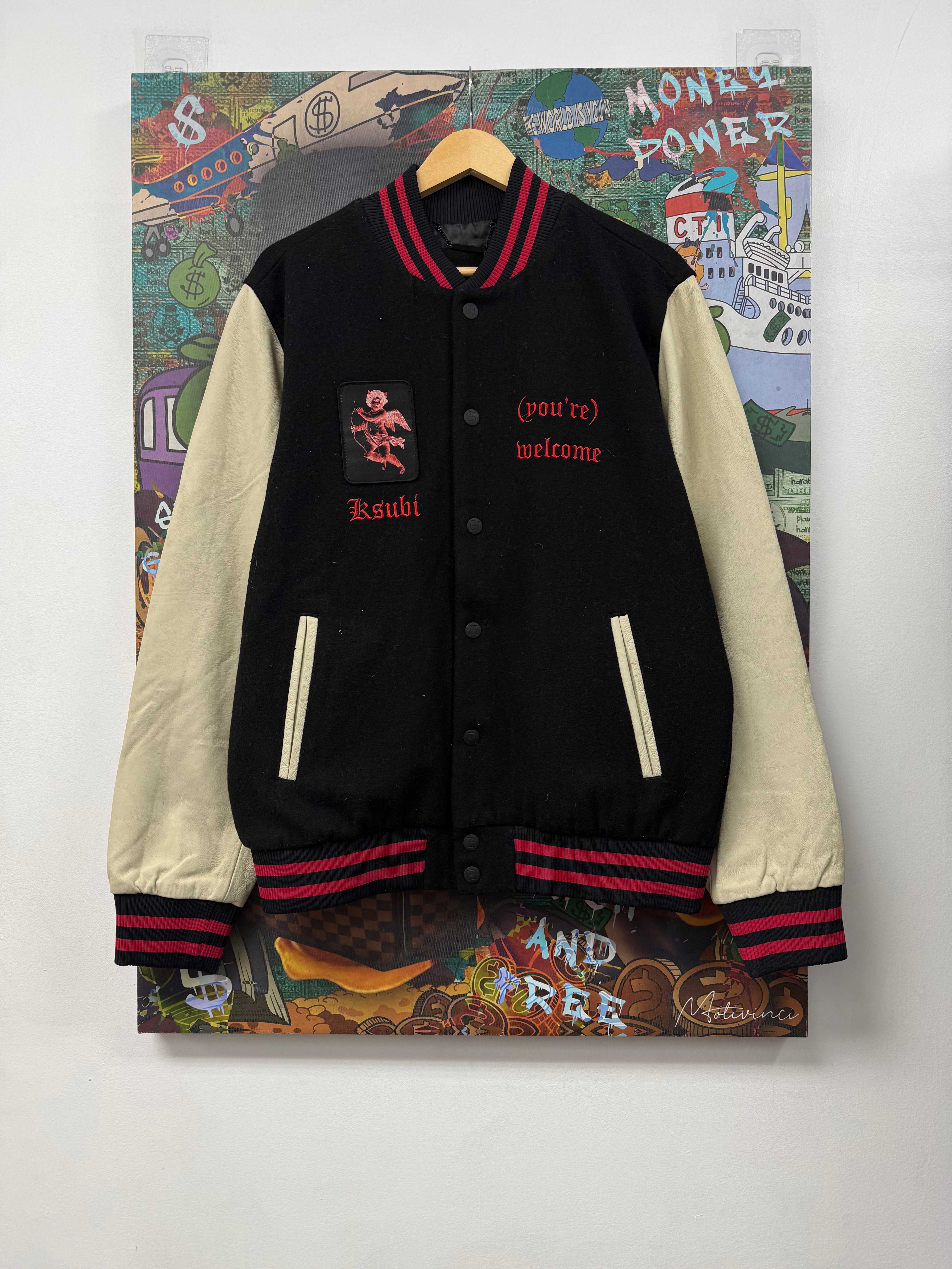 Ksubi Black Red Cream Angel Jacket