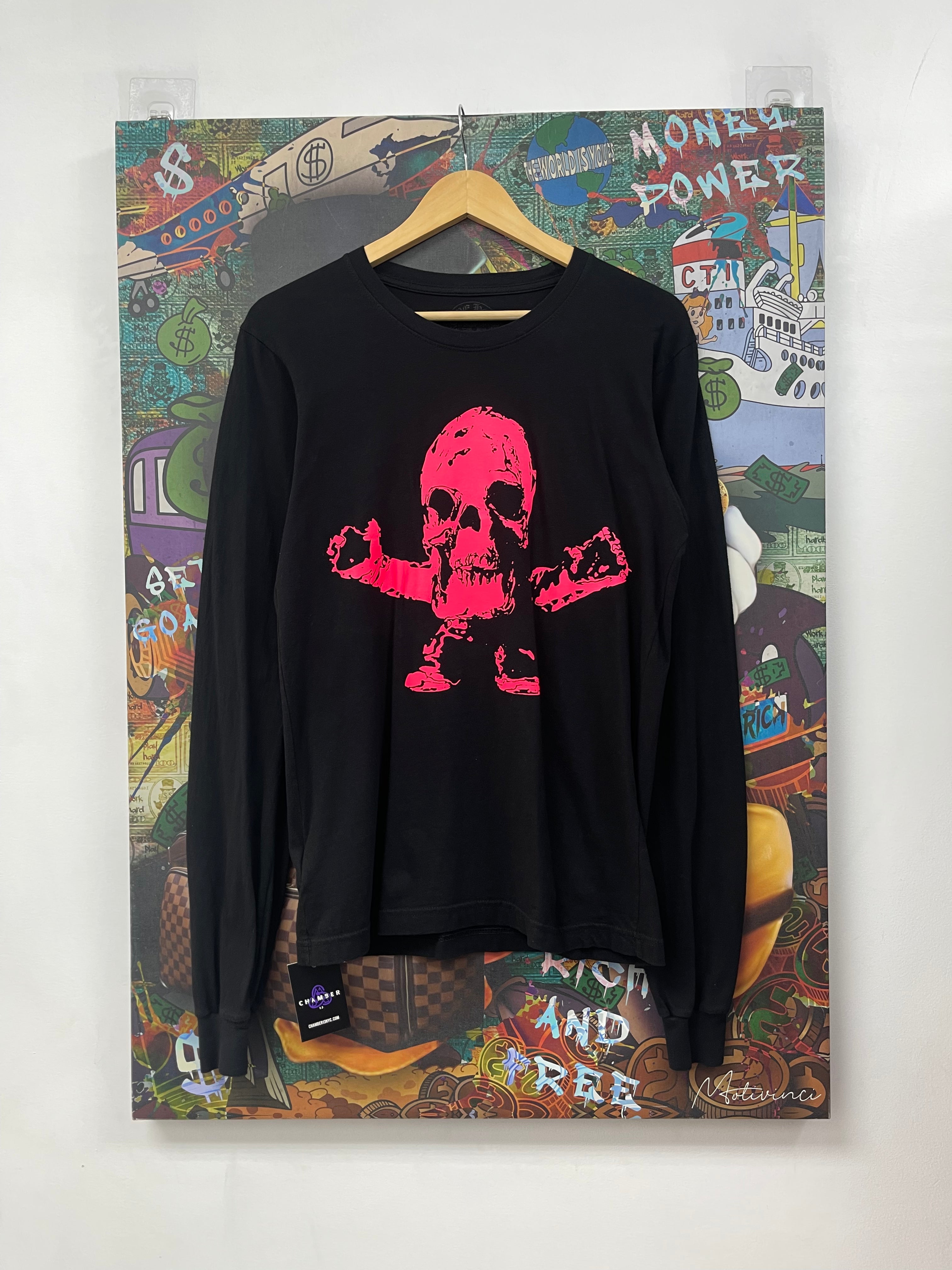 Chrome Hearts Pink Foti Skeleton Long Sleeve