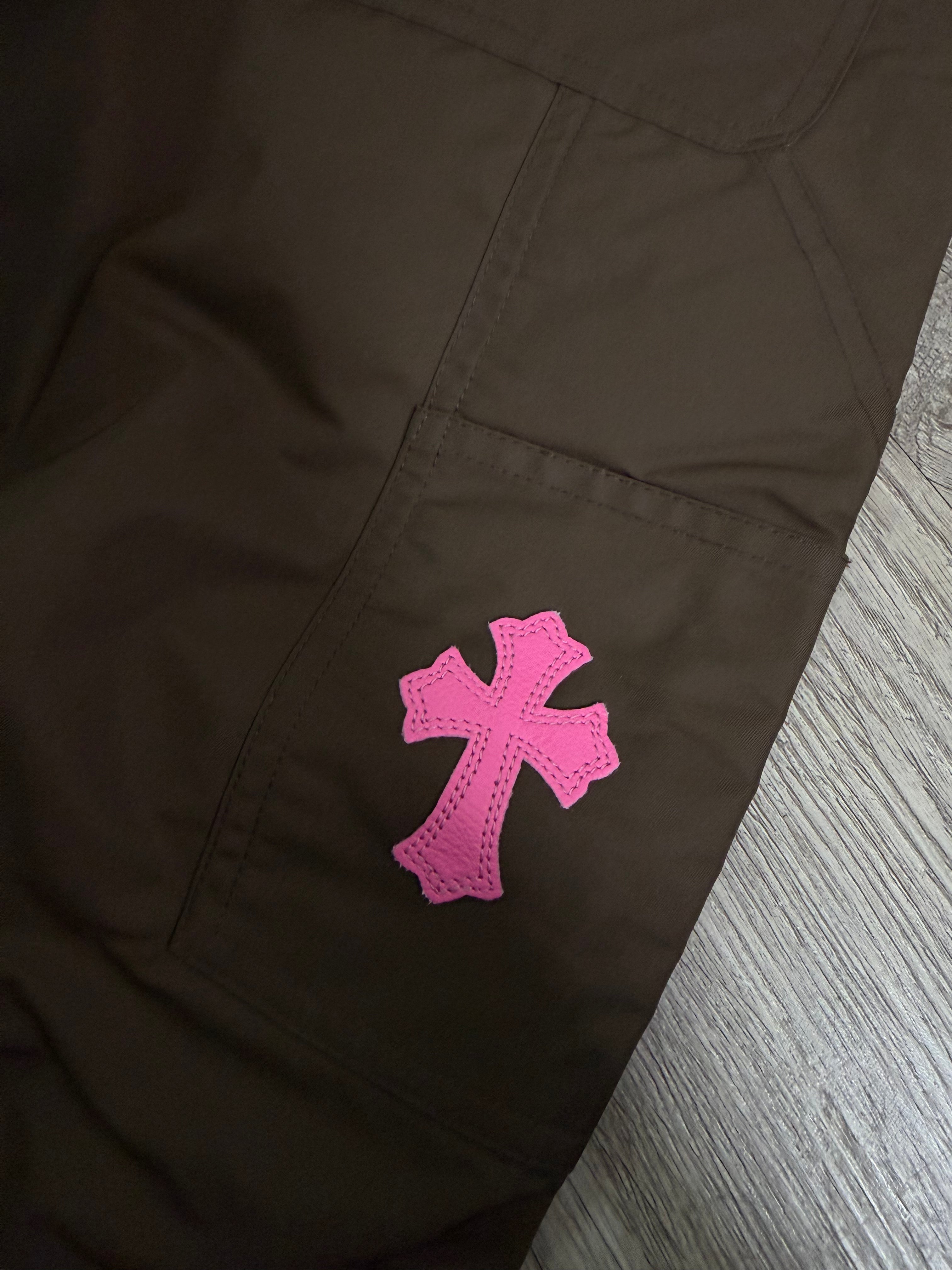 Chrome Hearts Brown Pink Nylon Double Knee Carpenter Pants