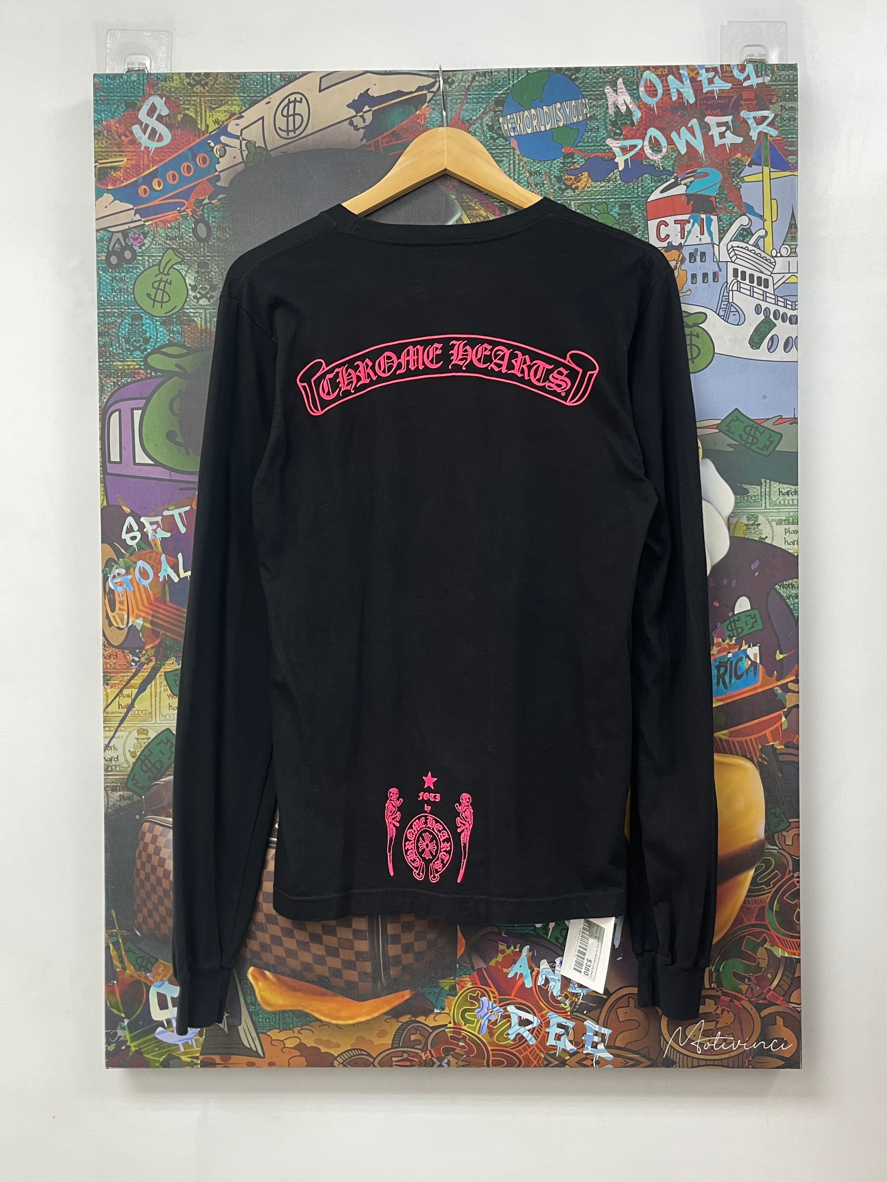 Chrome Hearts Pink Foti Skeleton Long Sleeve