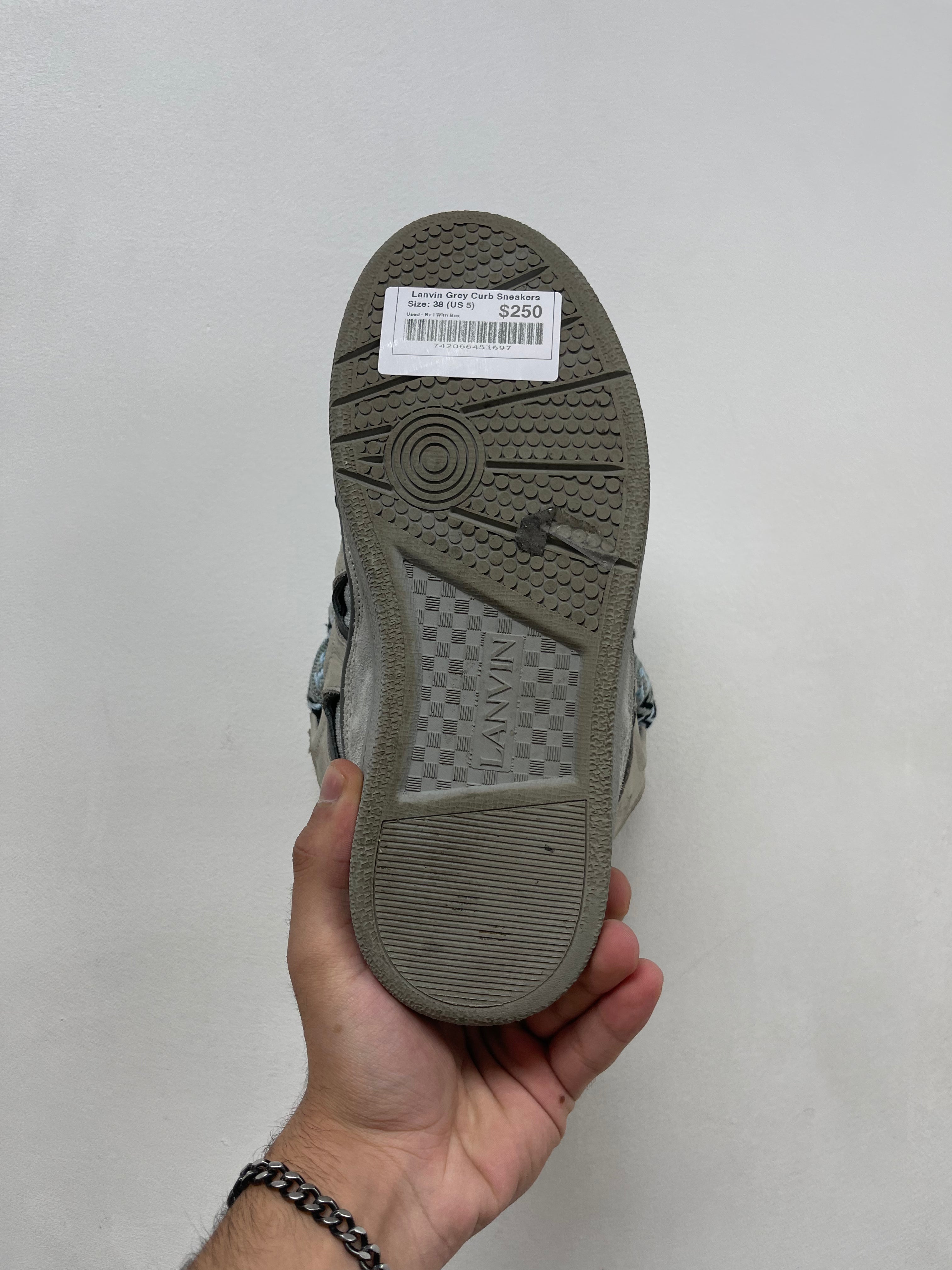 Lanvin Grey Curb Sneakers