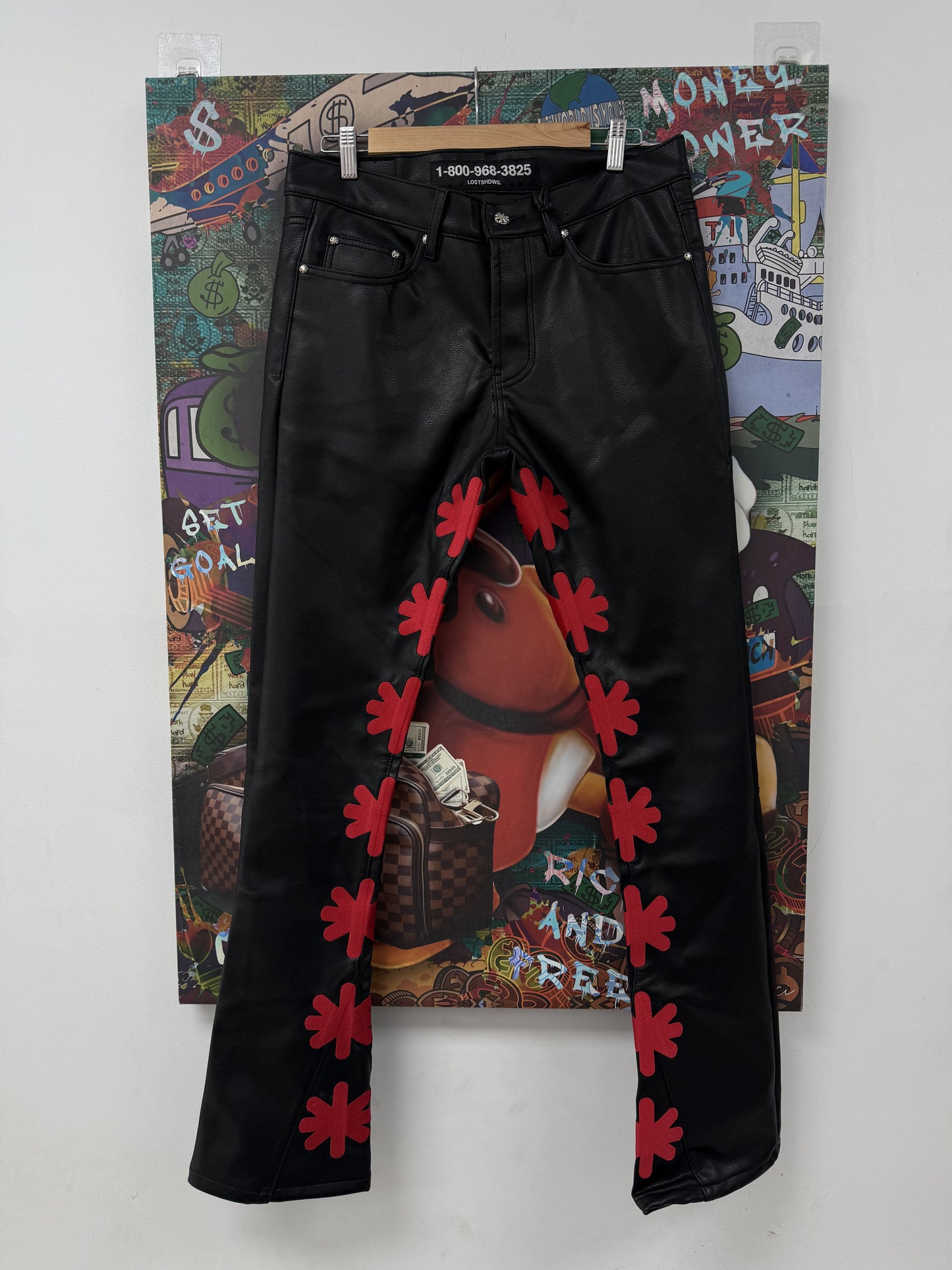 LostSHDWS Leather Pant Black Red