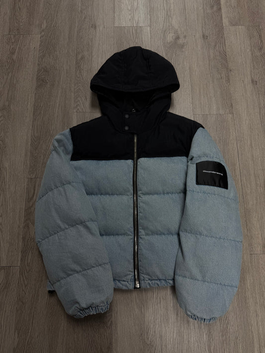 Alexander Wang Black Blue Denim Nylon Jacket