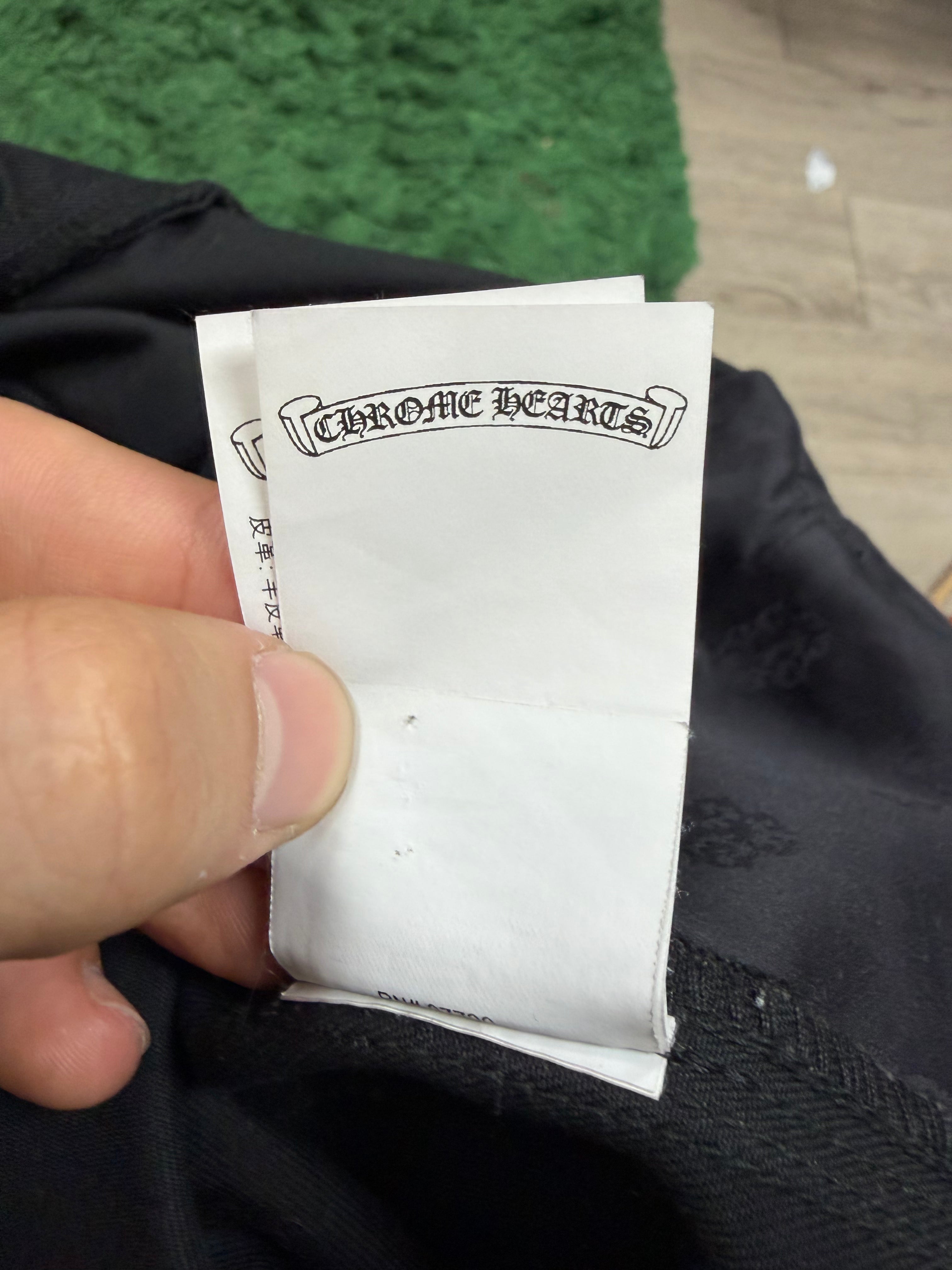 Chrome Hearts Black Double Knee Cheetah Jeans