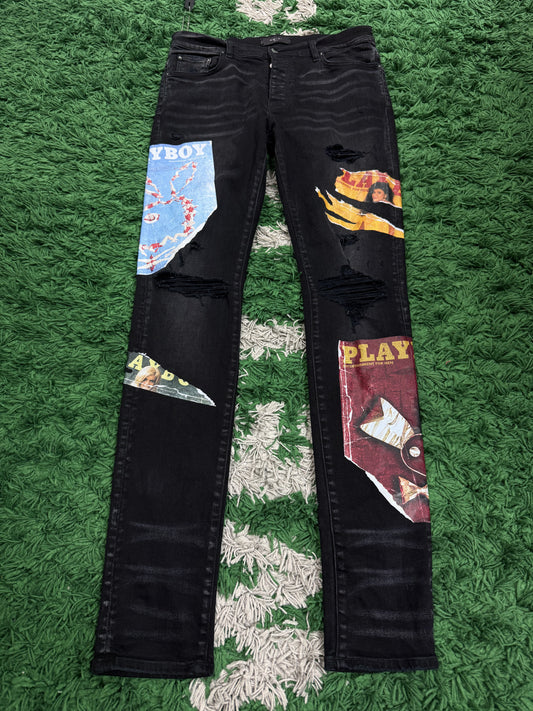 Amiri Jeans Black Playboy Magazine Used 33 With Tags