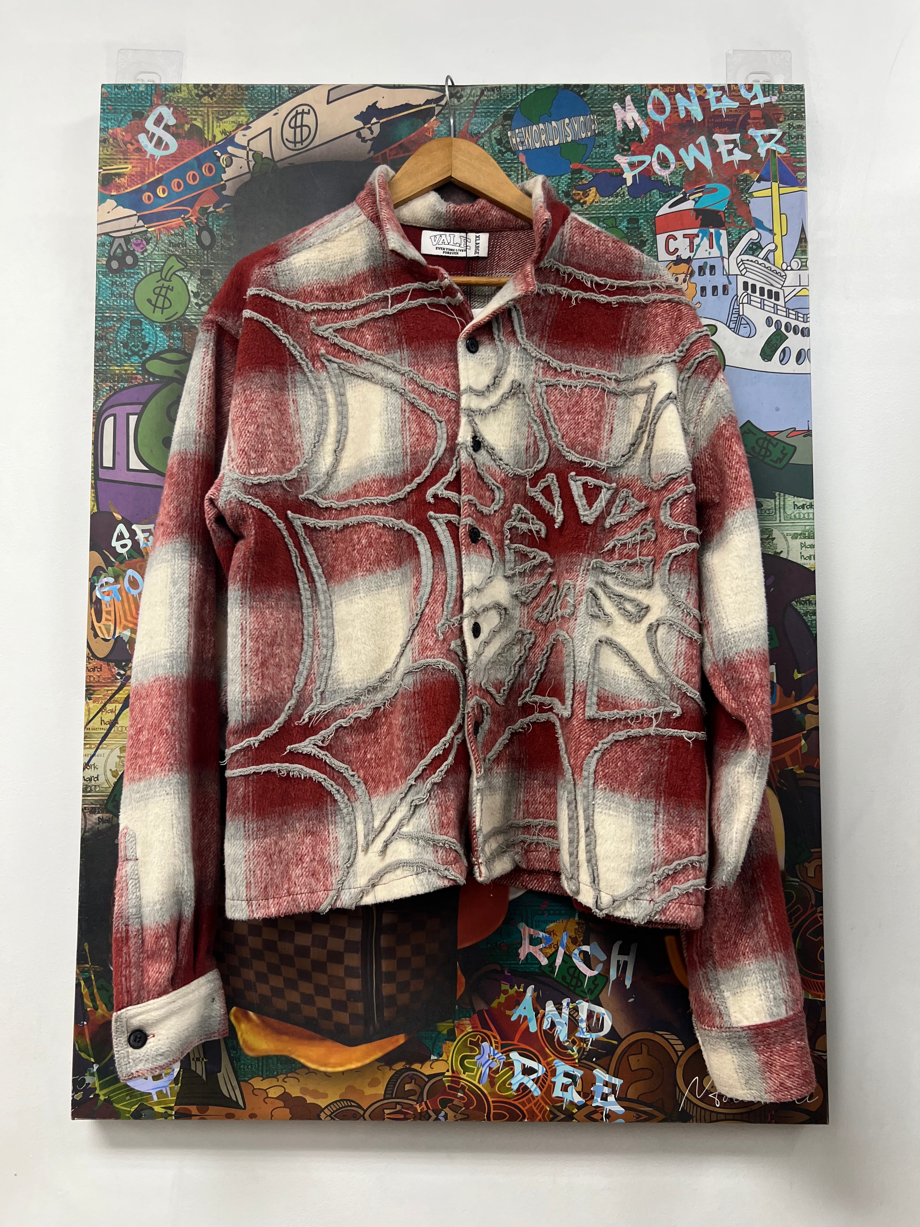 Vale Red Web Flannel