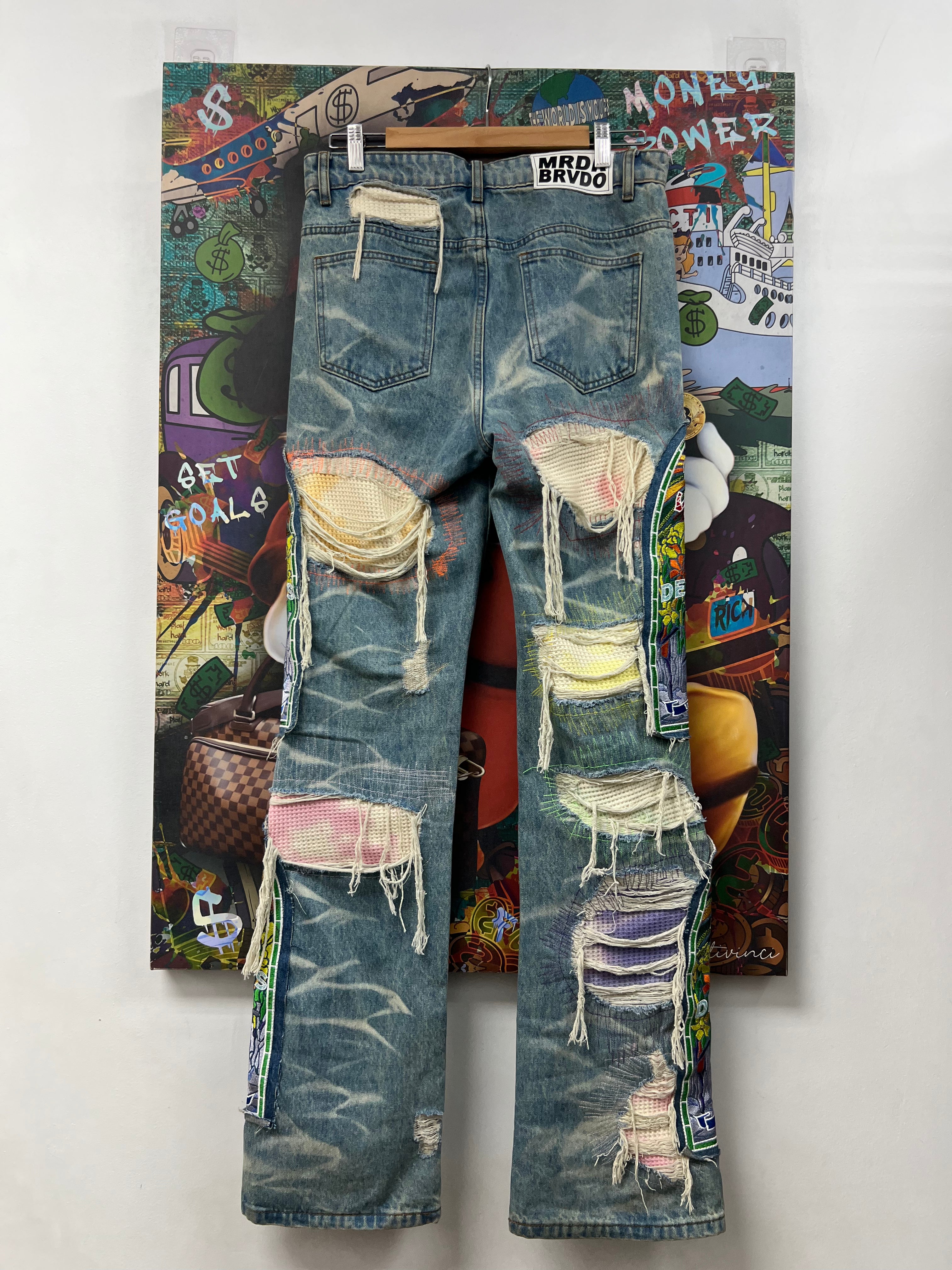 Who Decides War Light Wash Multi Patch Jeans