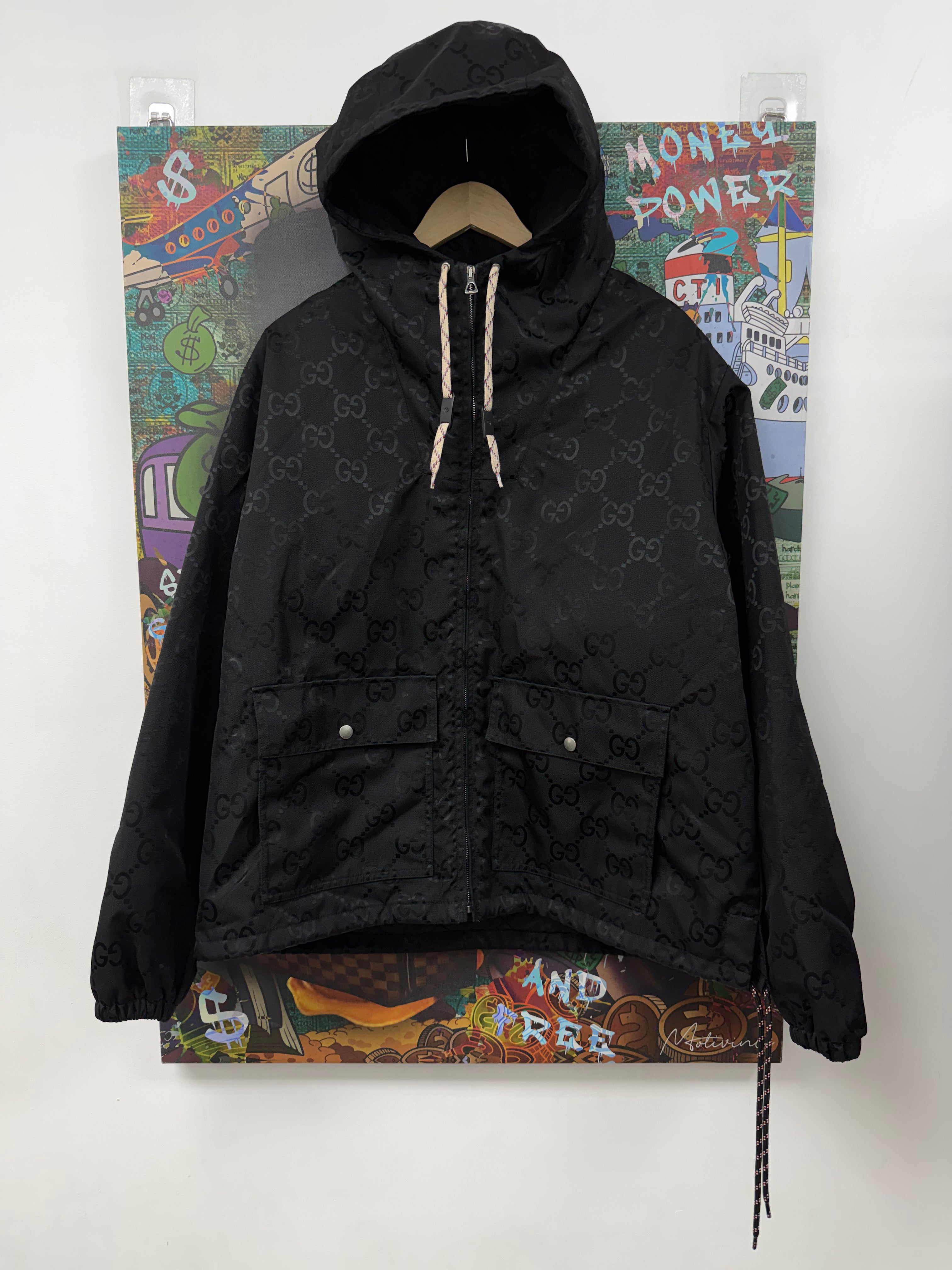 Gucci Black GG Nylon Monogram Blouson (48) Jacket