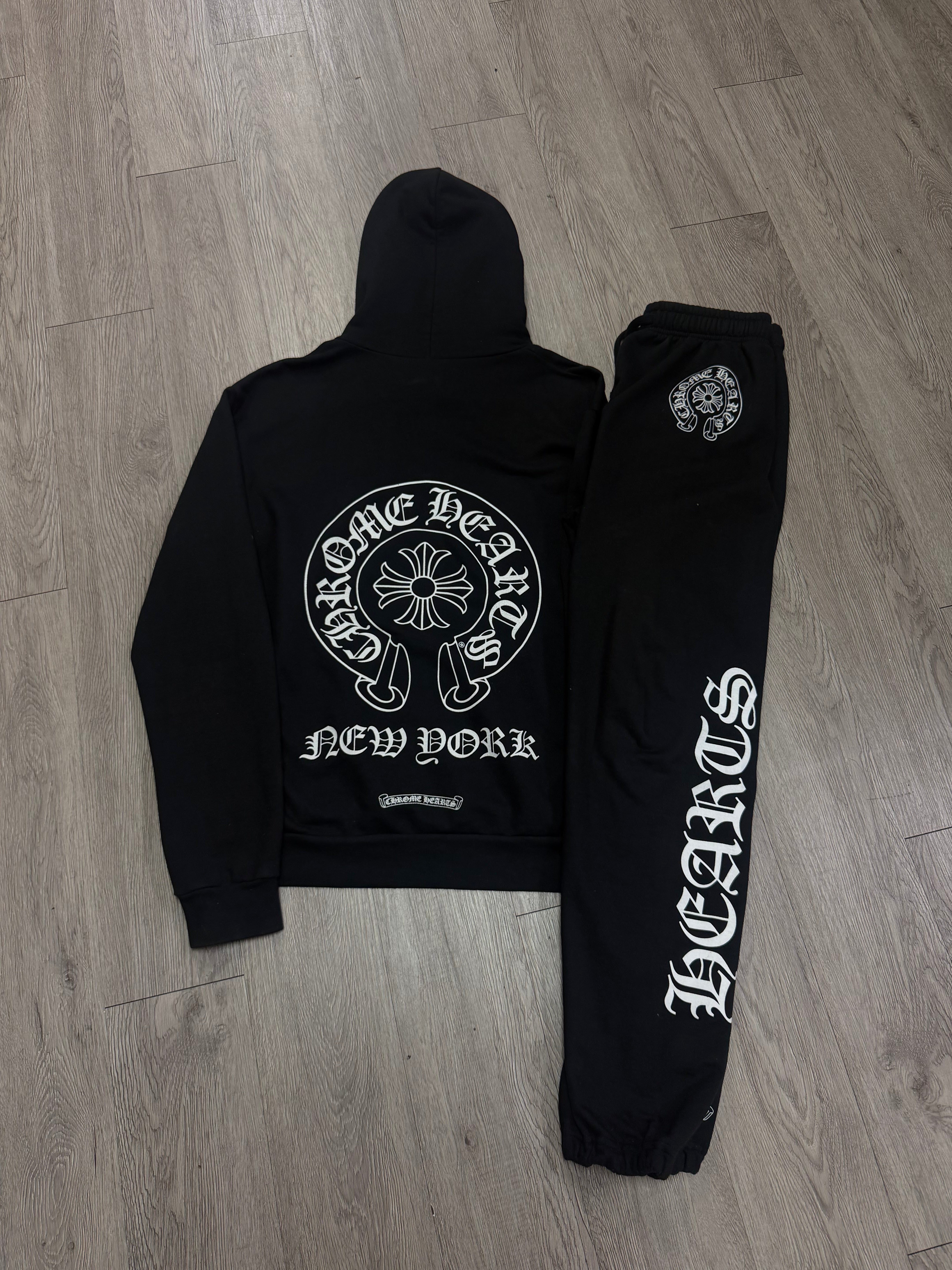 Chrome  Hearts Black New York Horseshoe (Sweats No Pocket) Sweatsuit