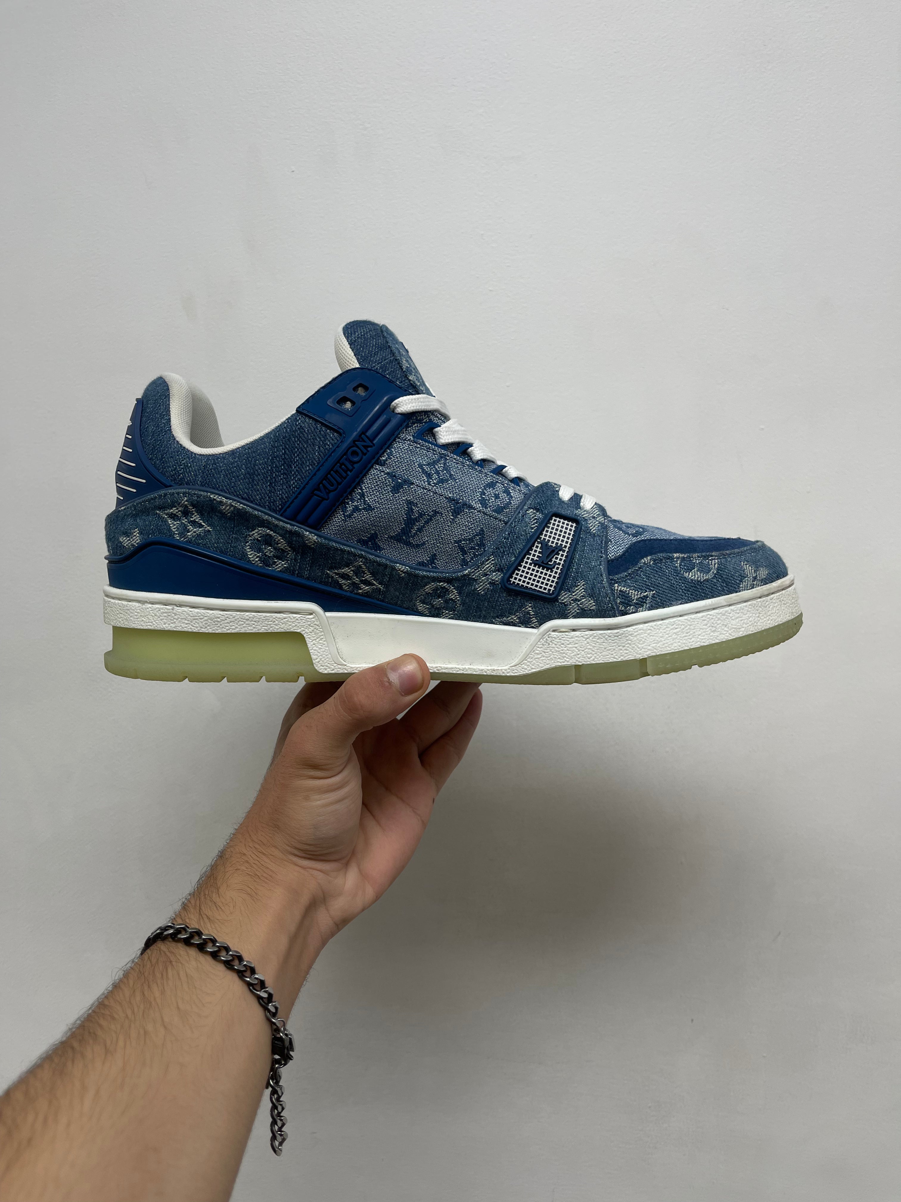 Louis Vuitton Denim Monogram Trainer Sneakers