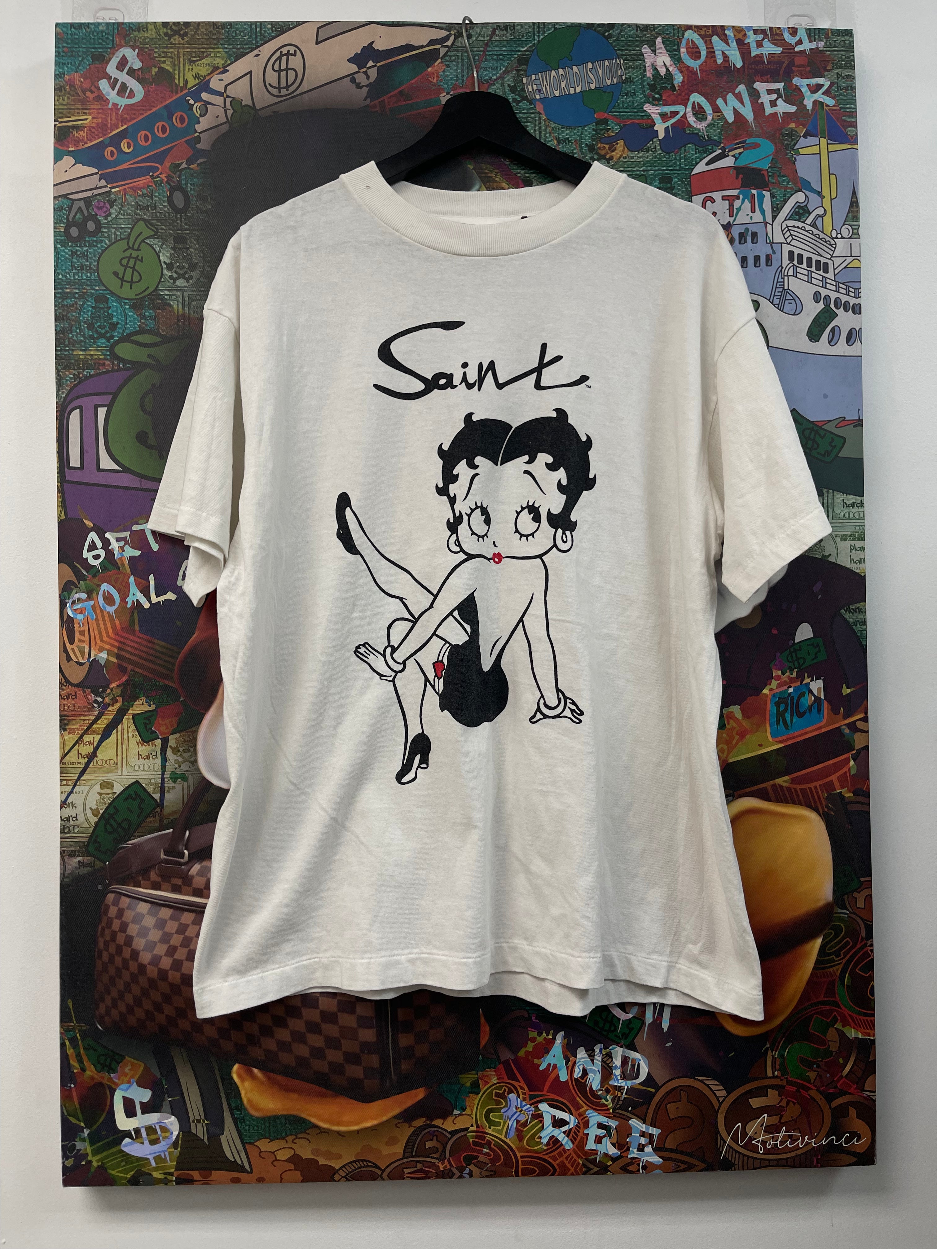 Saint Michael White Betty Boop Tee