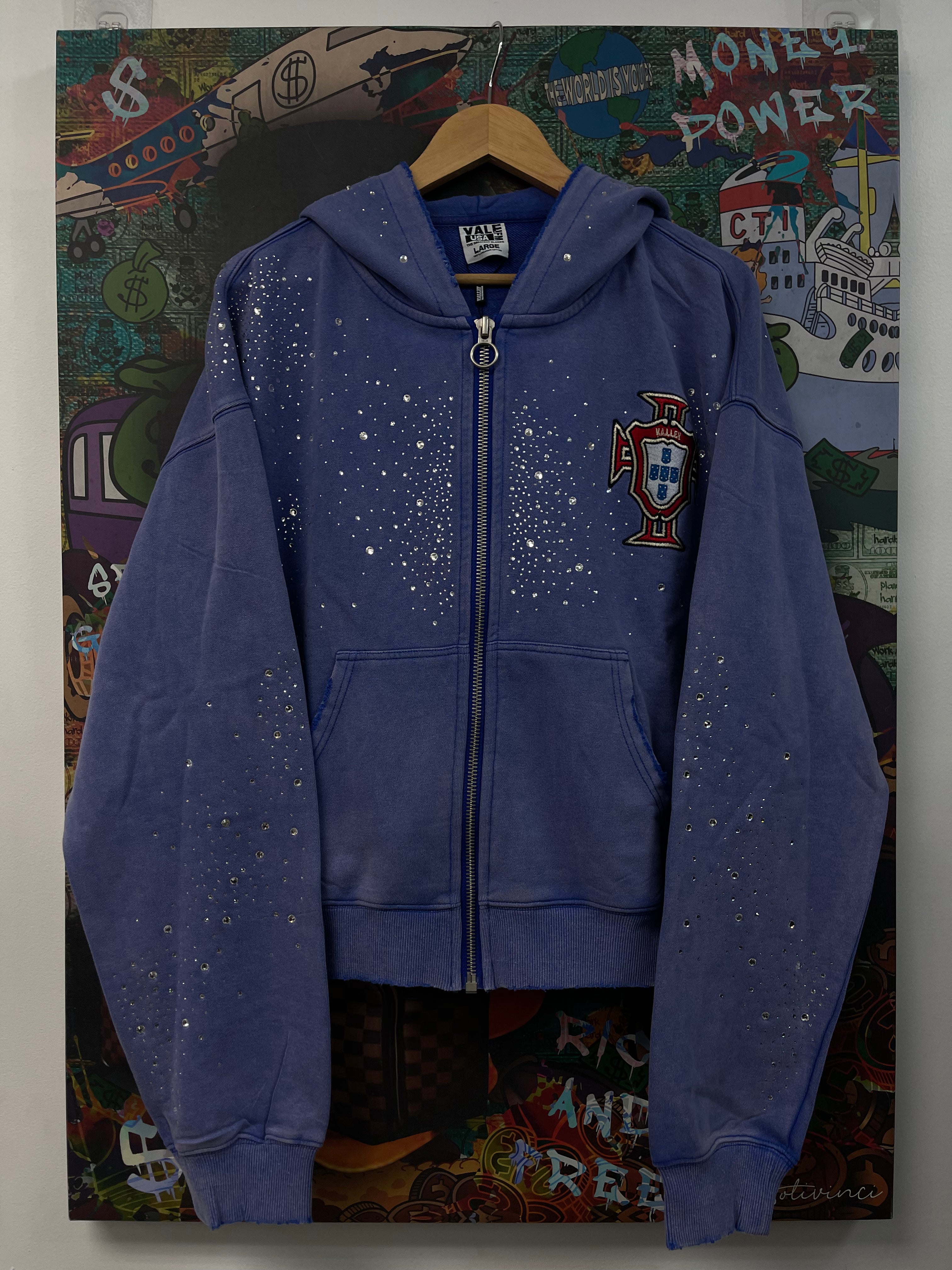Vale Blue Red Cluster Zip Up Hoodie