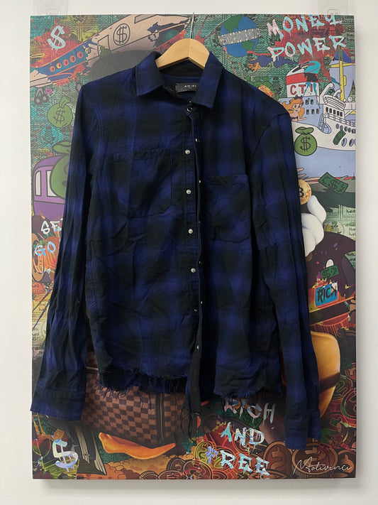 Amiri Blue Flannel Button Up Used
