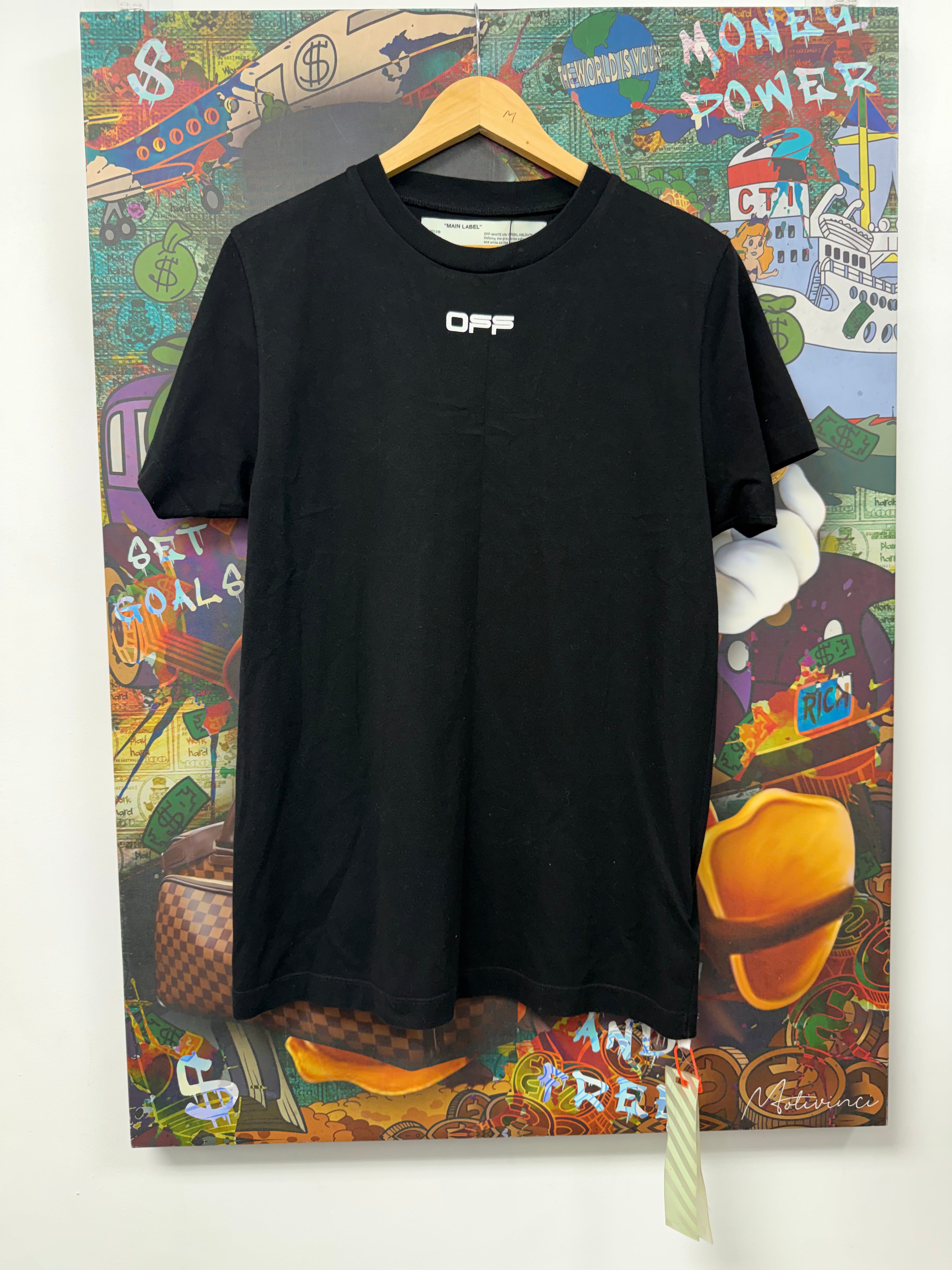 Off-White Black White Navy Cabin Baggage Tape Tee